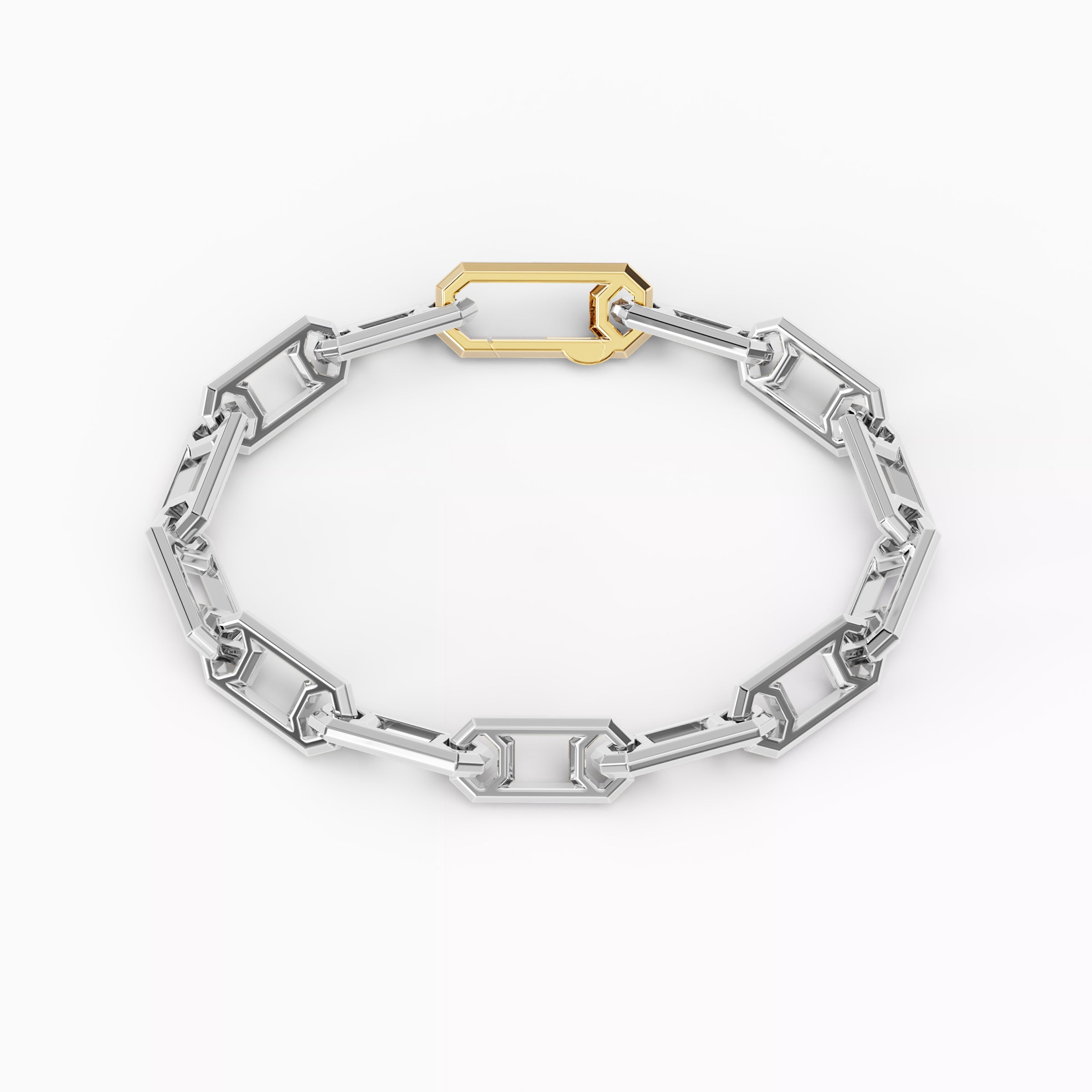 platinum chain with 18K gold lock