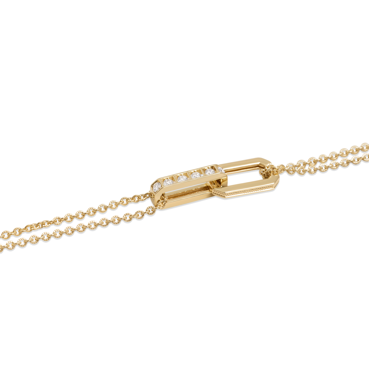 Diamond-Studded Chain Bracelet | 18K Gold