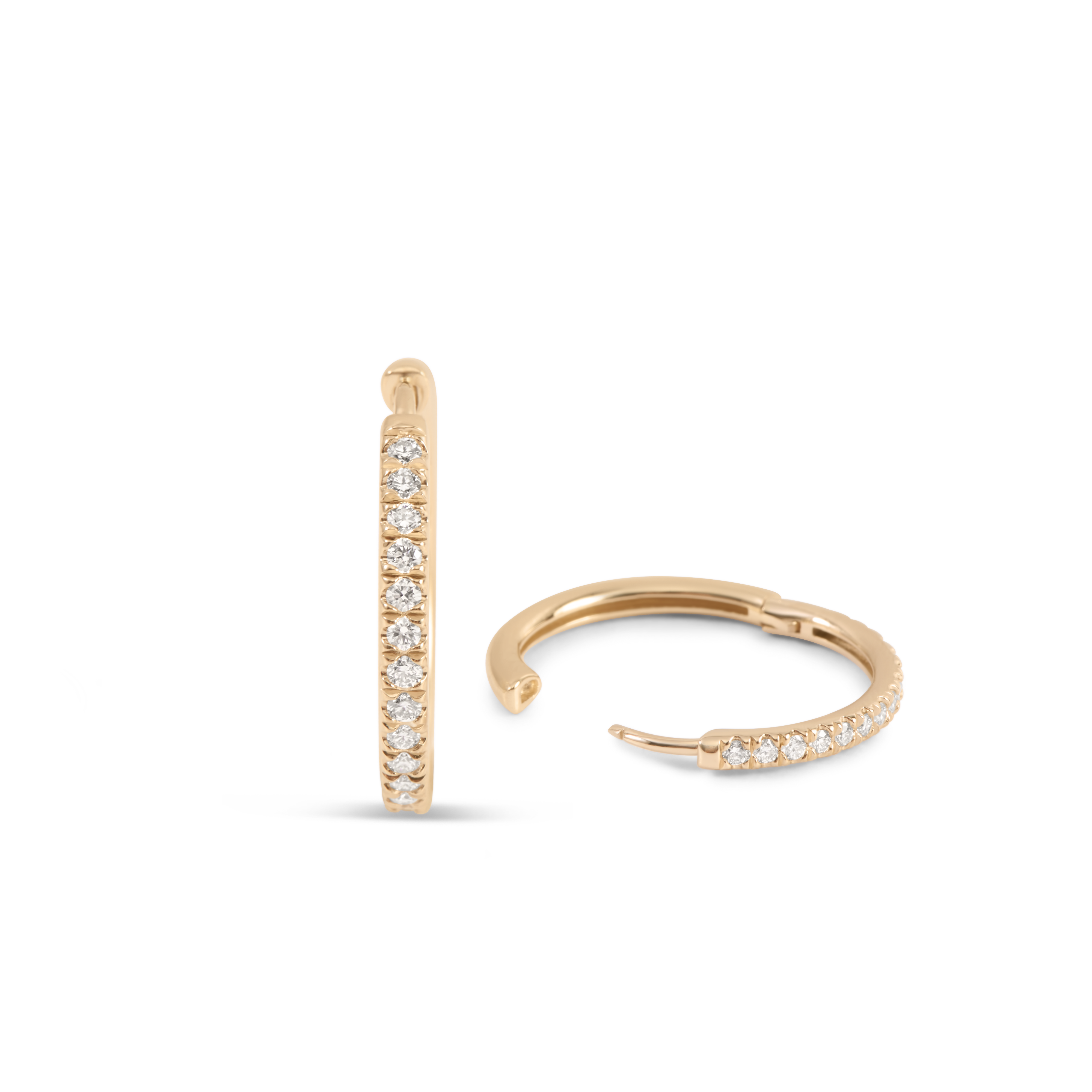 Diamond Half-Eternity Hoop Earrings