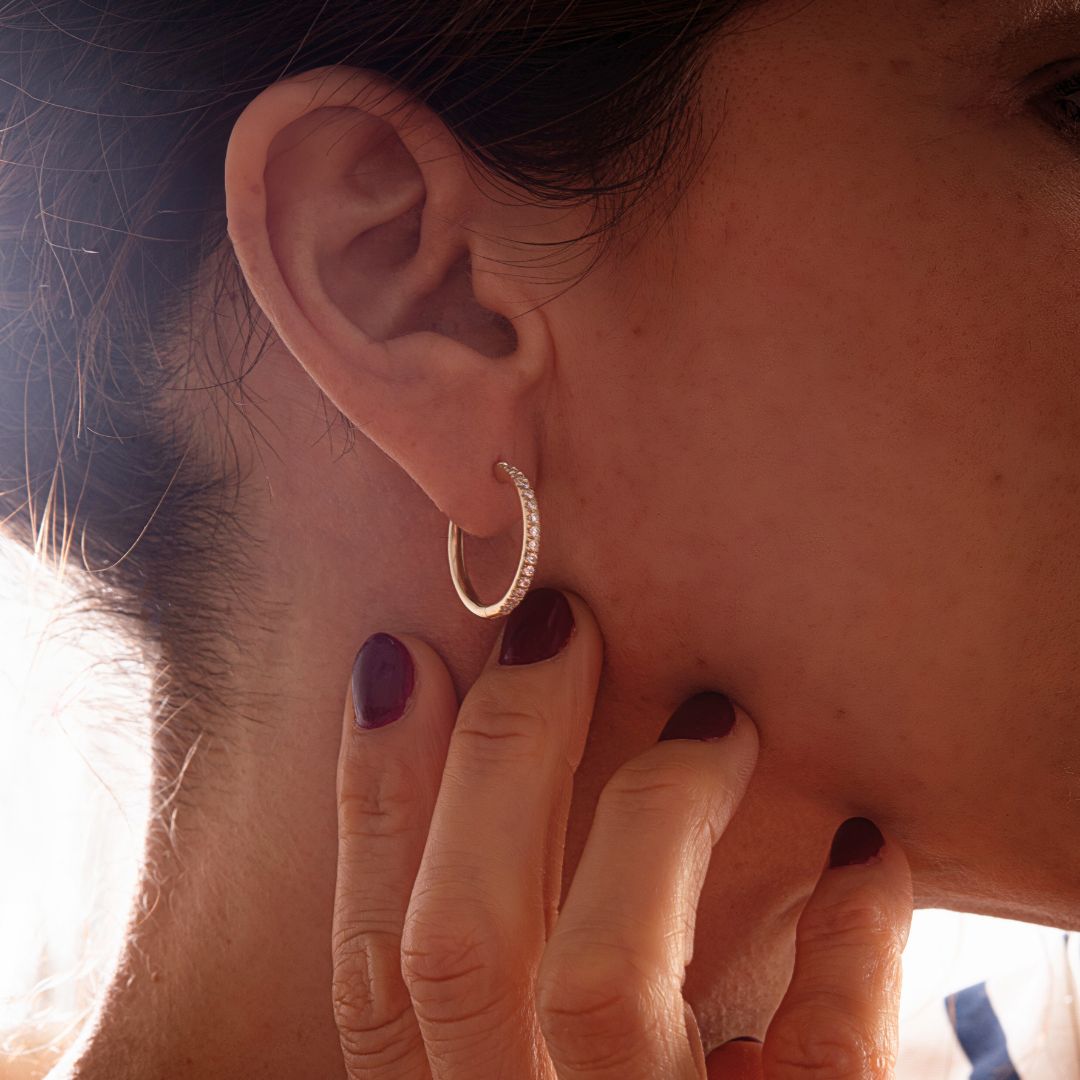 Diamond Half-Eternity Hoop Earrings