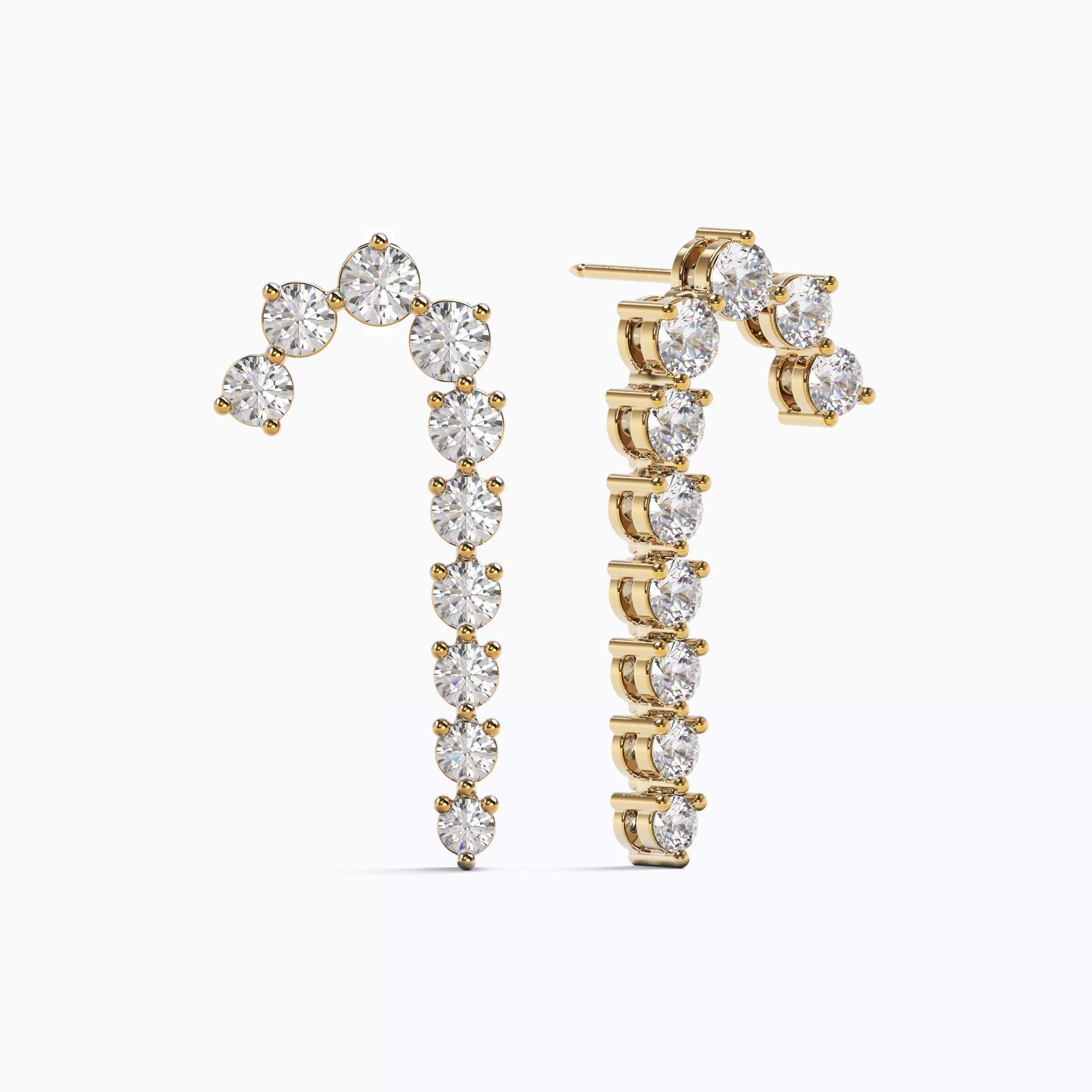 Boucles d'oreilles pendantes en diamant | Or 18 carats