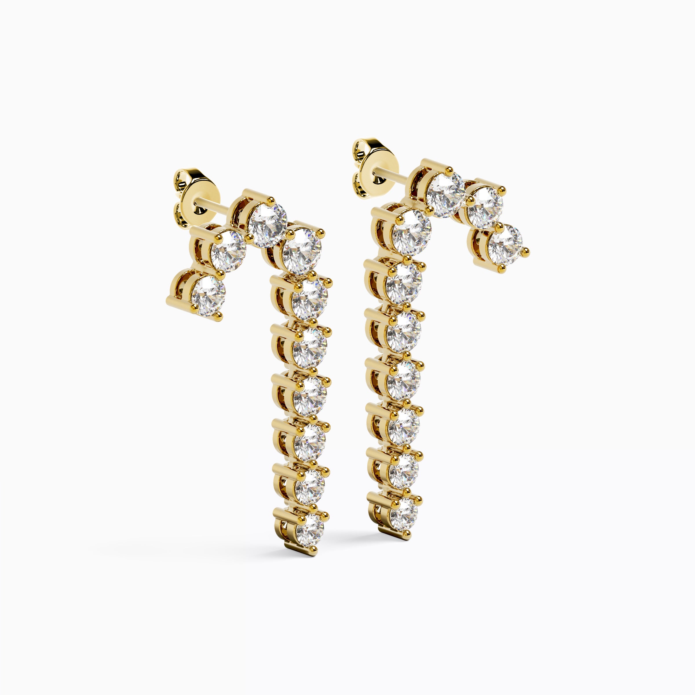 Boucles d'oreilles pendantes en diamant | Or 18 carats
