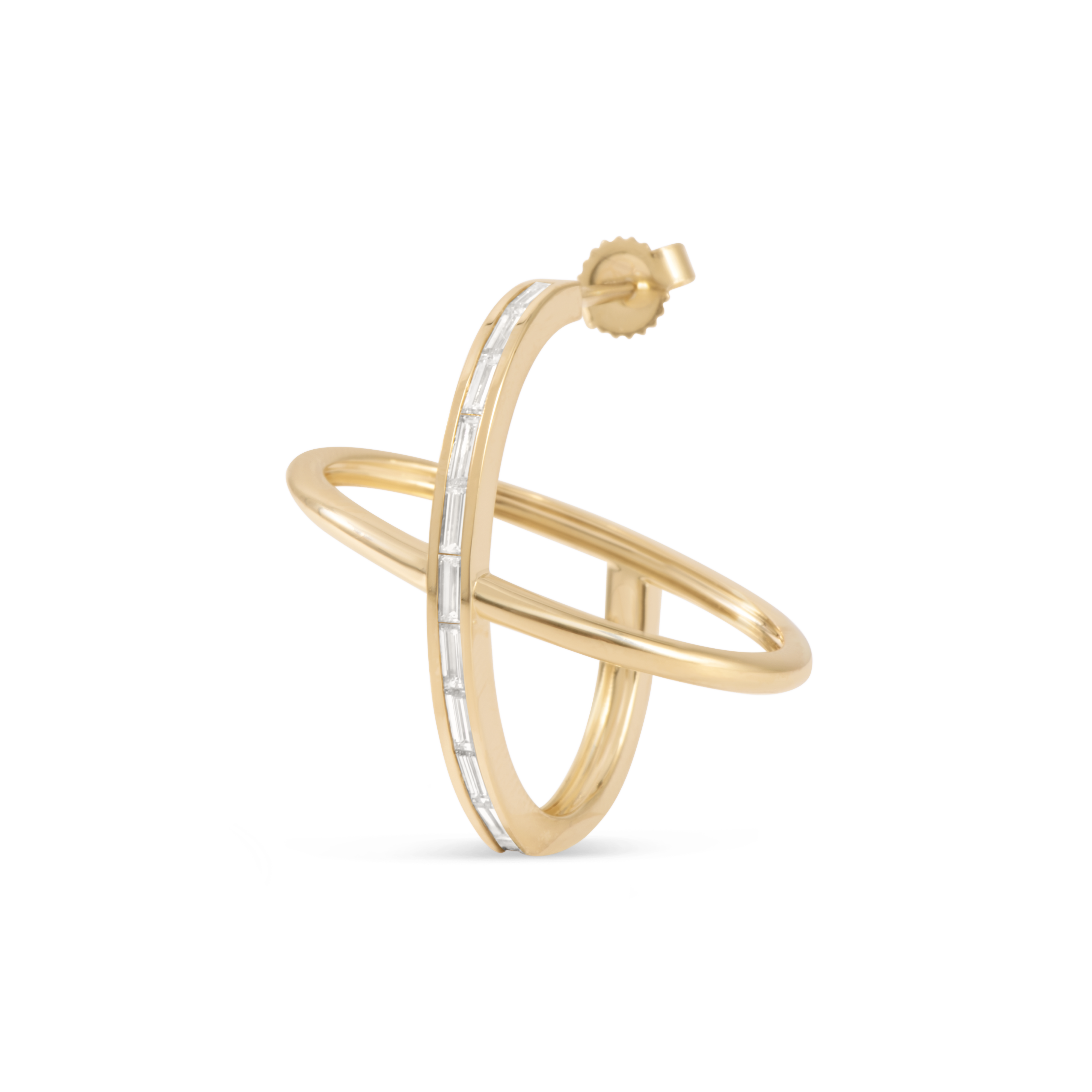 Boucles d'oreilles créoles en diamants orbitaux | Or 18 carats