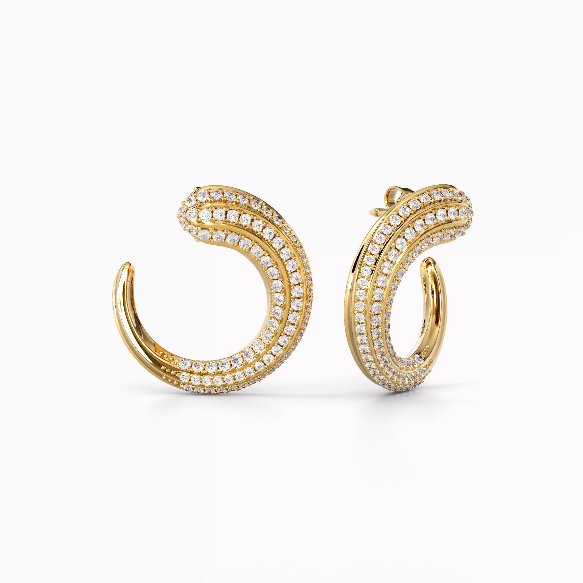 Boucles d'oreilles créoles en diamants | Or 18 carats