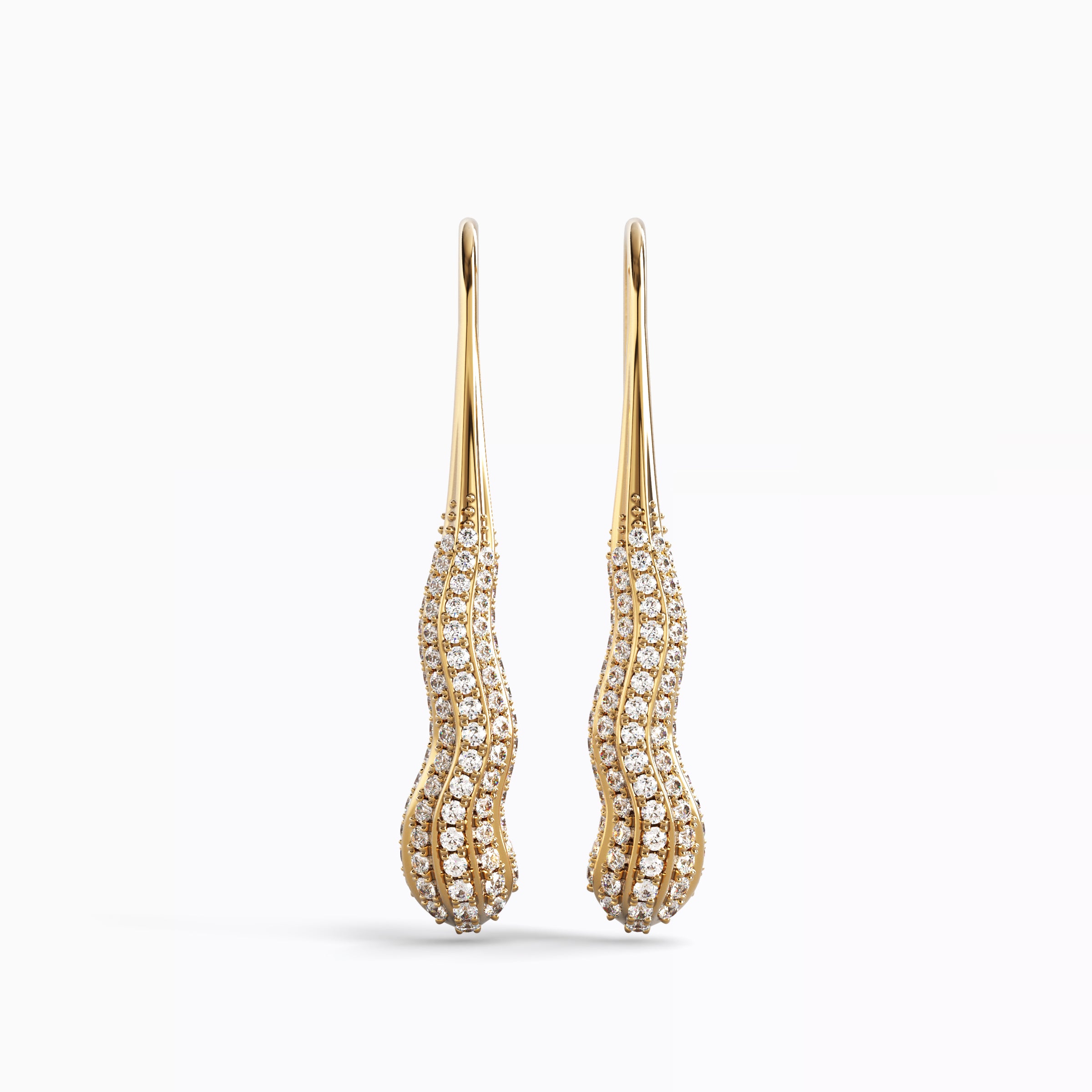 Boucles d'oreilles pendantes en diamants | Or 18 carats