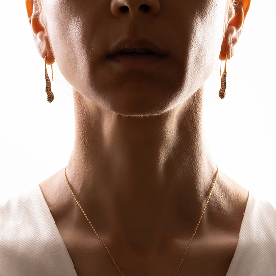 Diamond statement earrings | 18K Gold