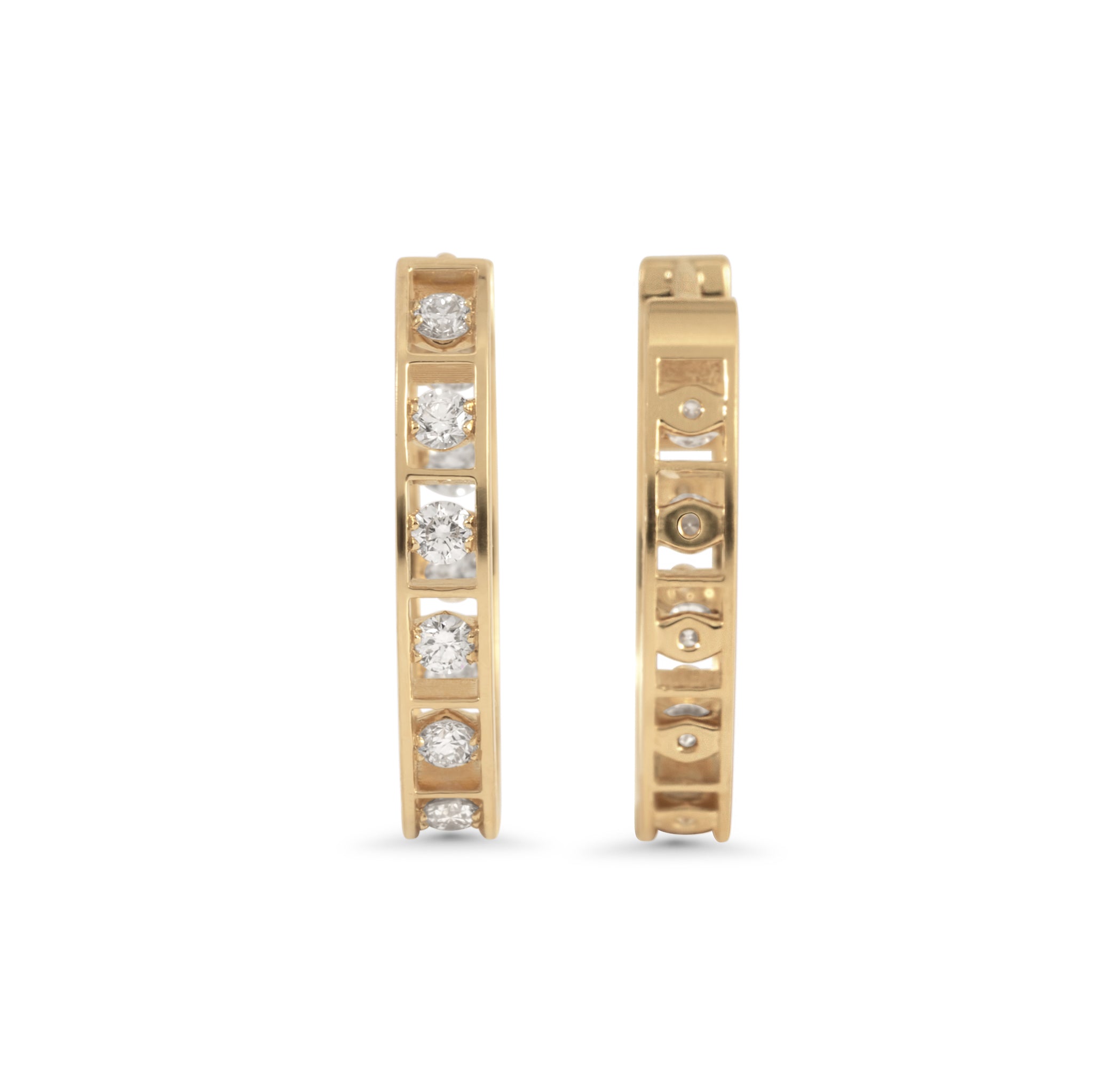 Channel-set hoop earrings | 18K Gold