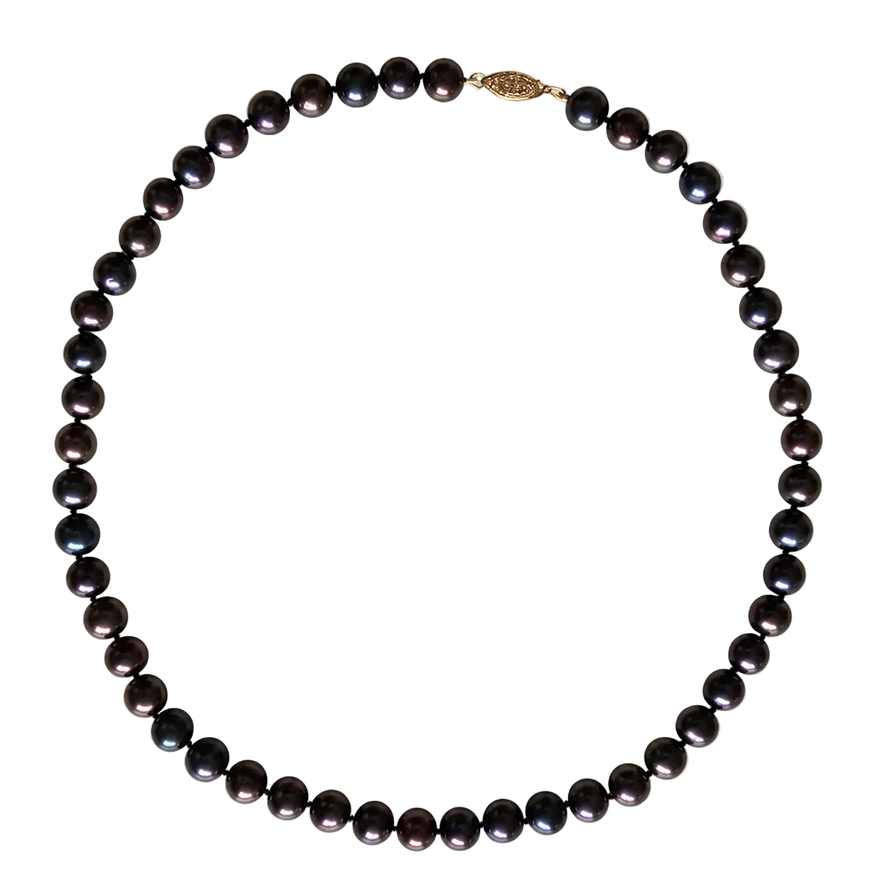 Black Pearl Strand Necklace | 14K Gold