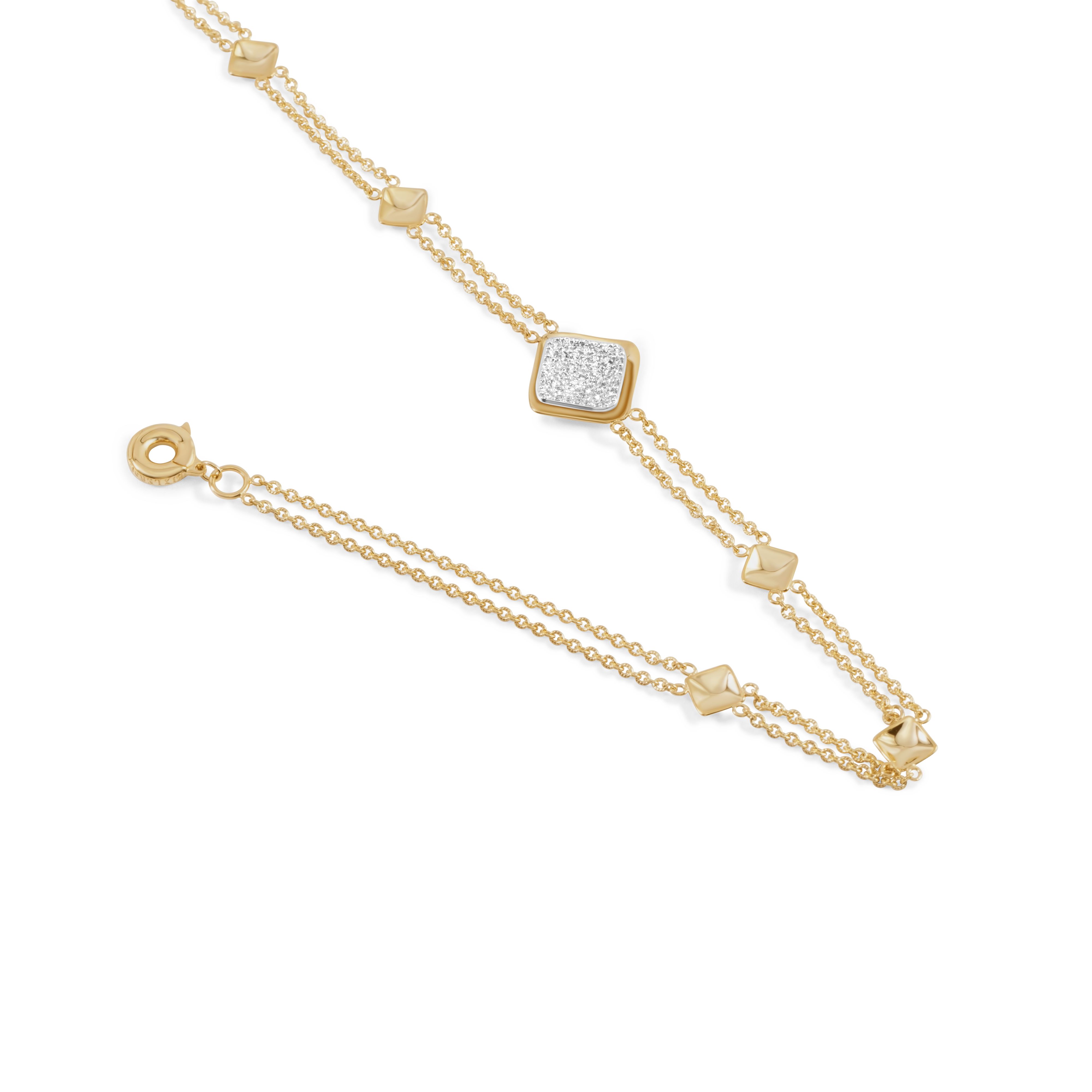 Collier ras-de-cou cascade de pétales | Or 18 carats et platine