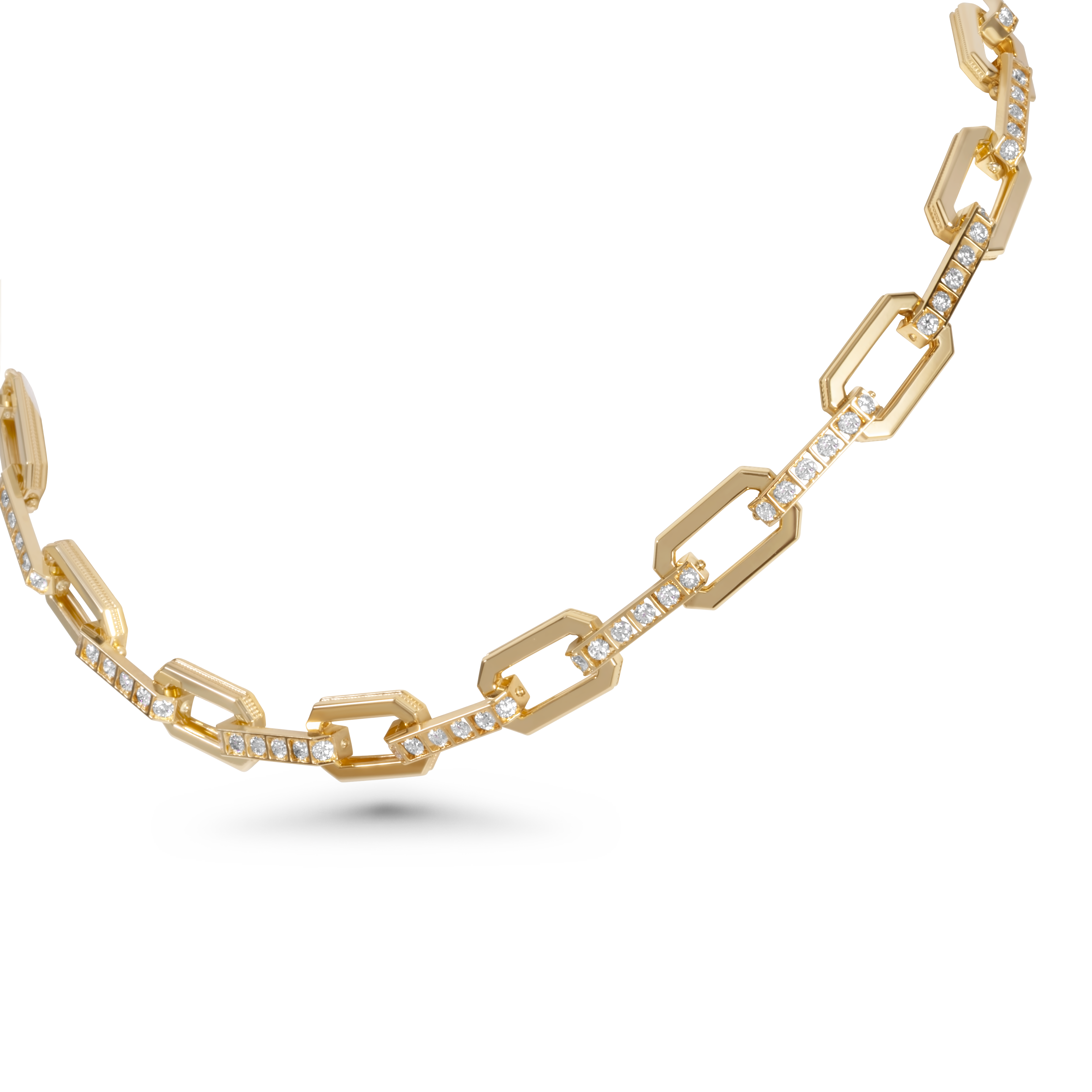 Ras du cou chaîne en or sertie de diamants | Or 18 carats