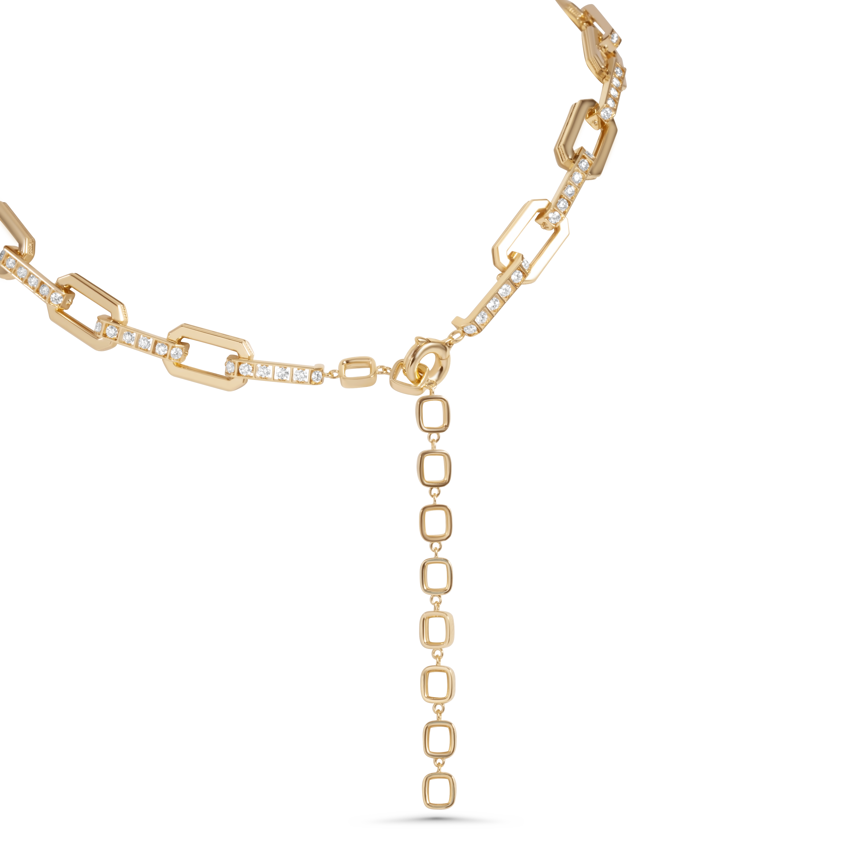 Ras du cou chaîne en or sertie de diamants | Or 18 carats