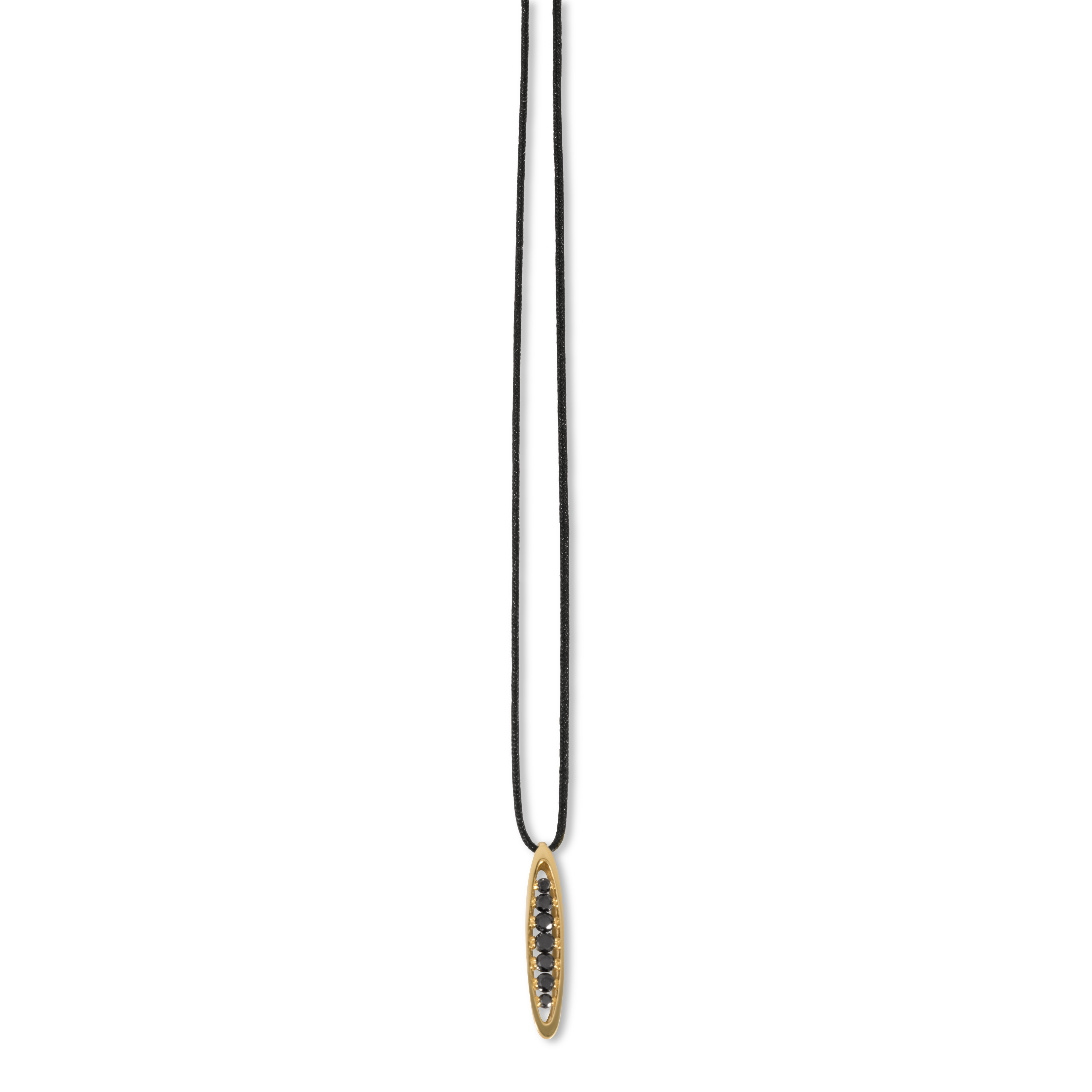 Collier en or 14 carats avec diamant noir flottant