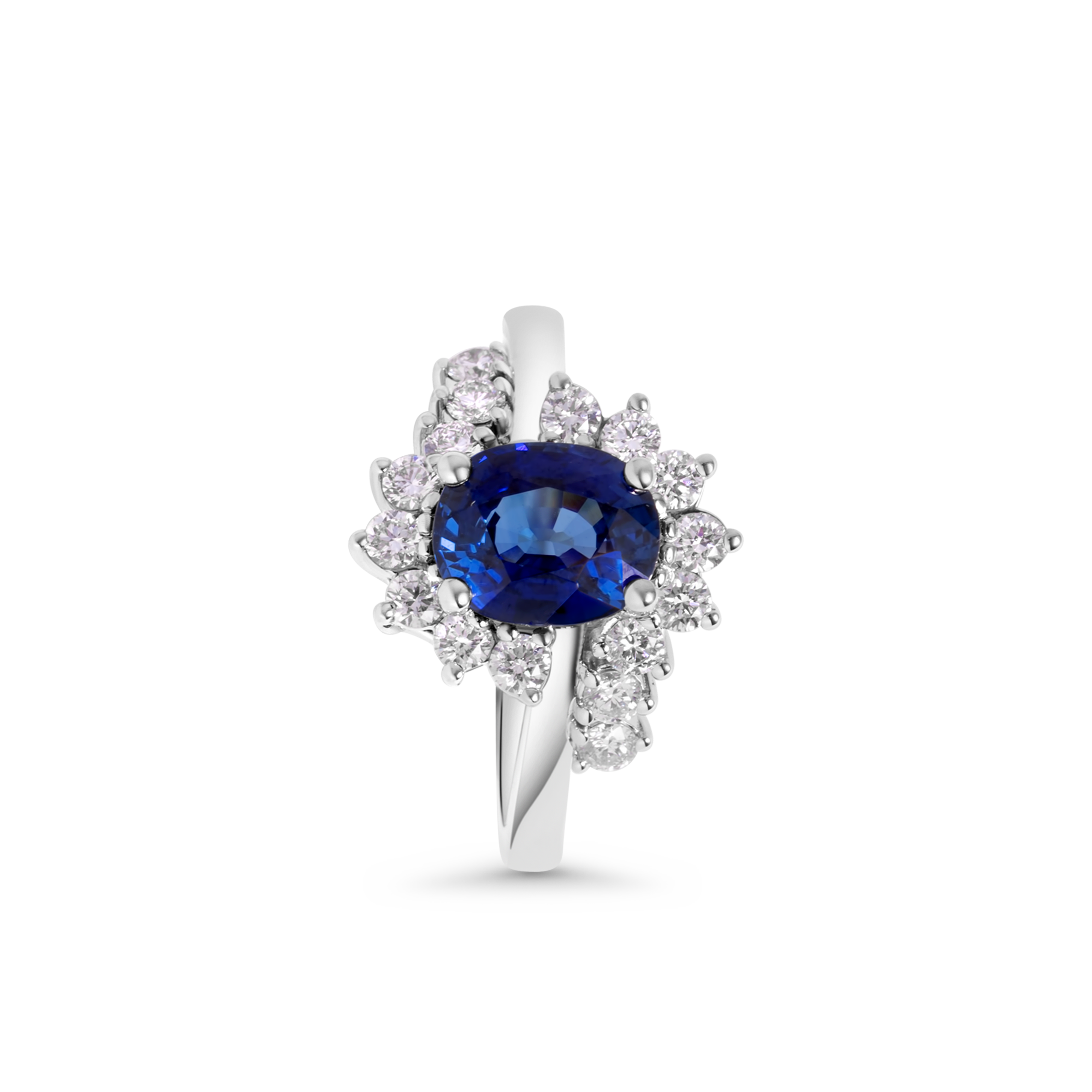Blue Sapphire & Diamond Ring | 14K Gold