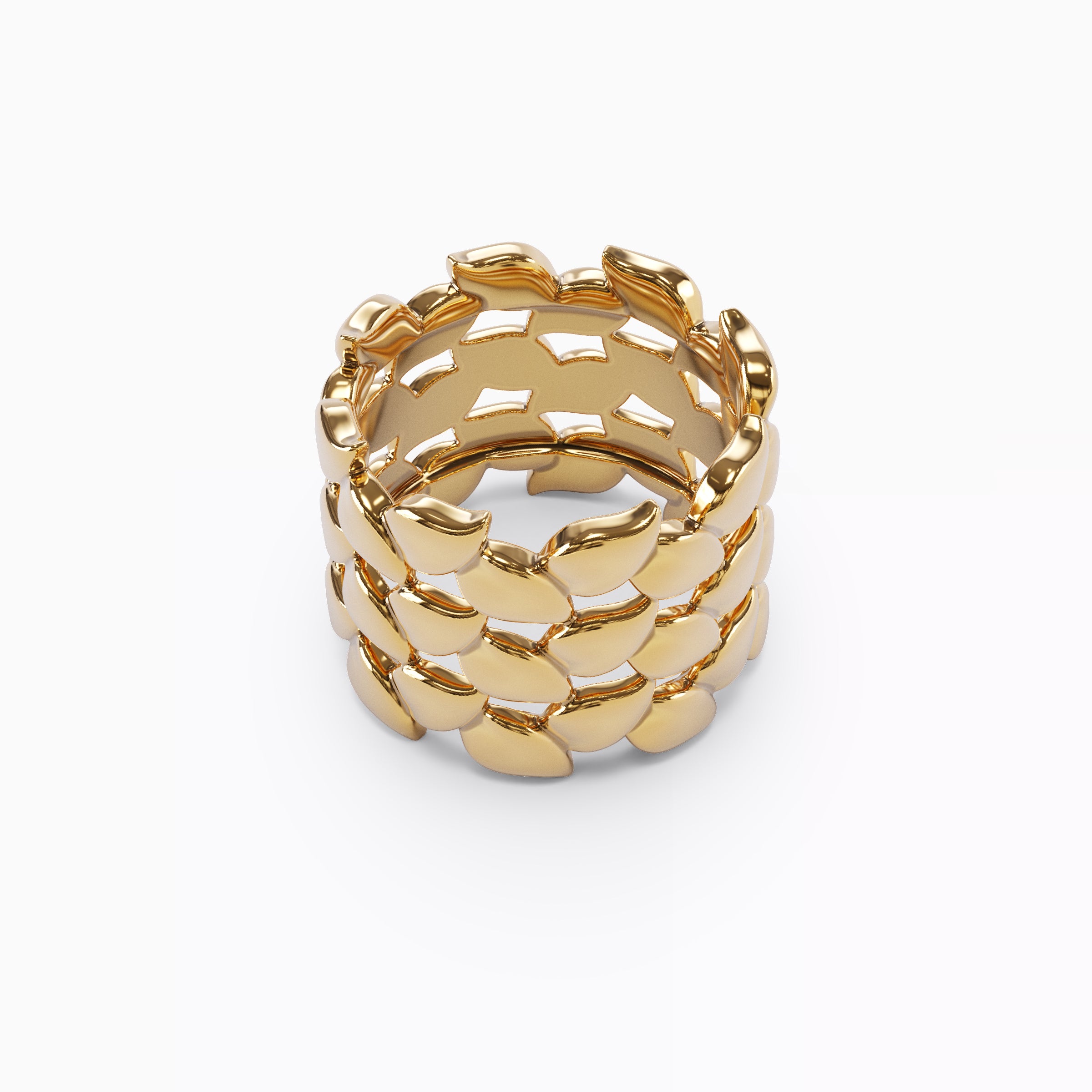 Bague à pétales floraux empilés | Or 18 carats