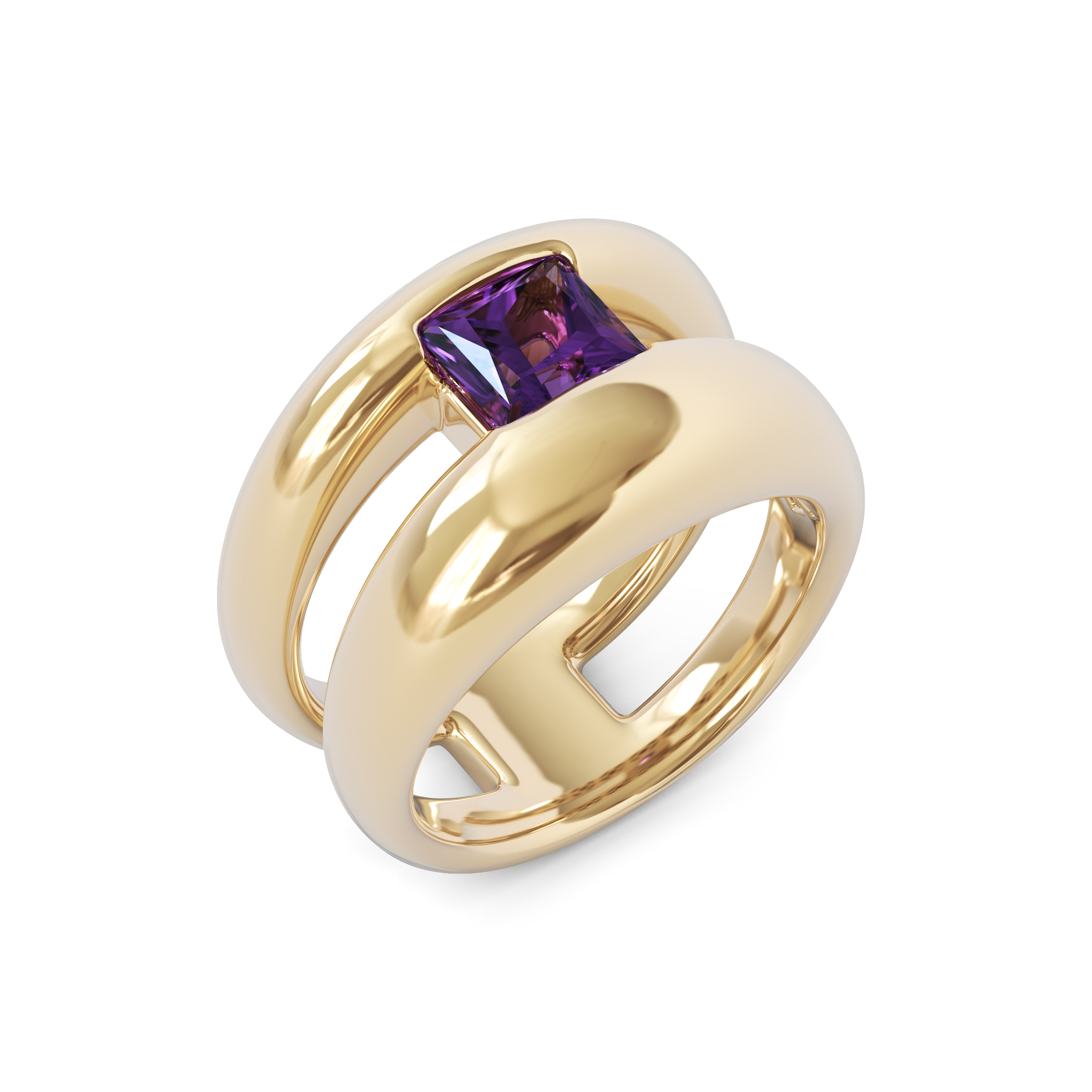 Bague empilable en améthyste | Or 14 carats