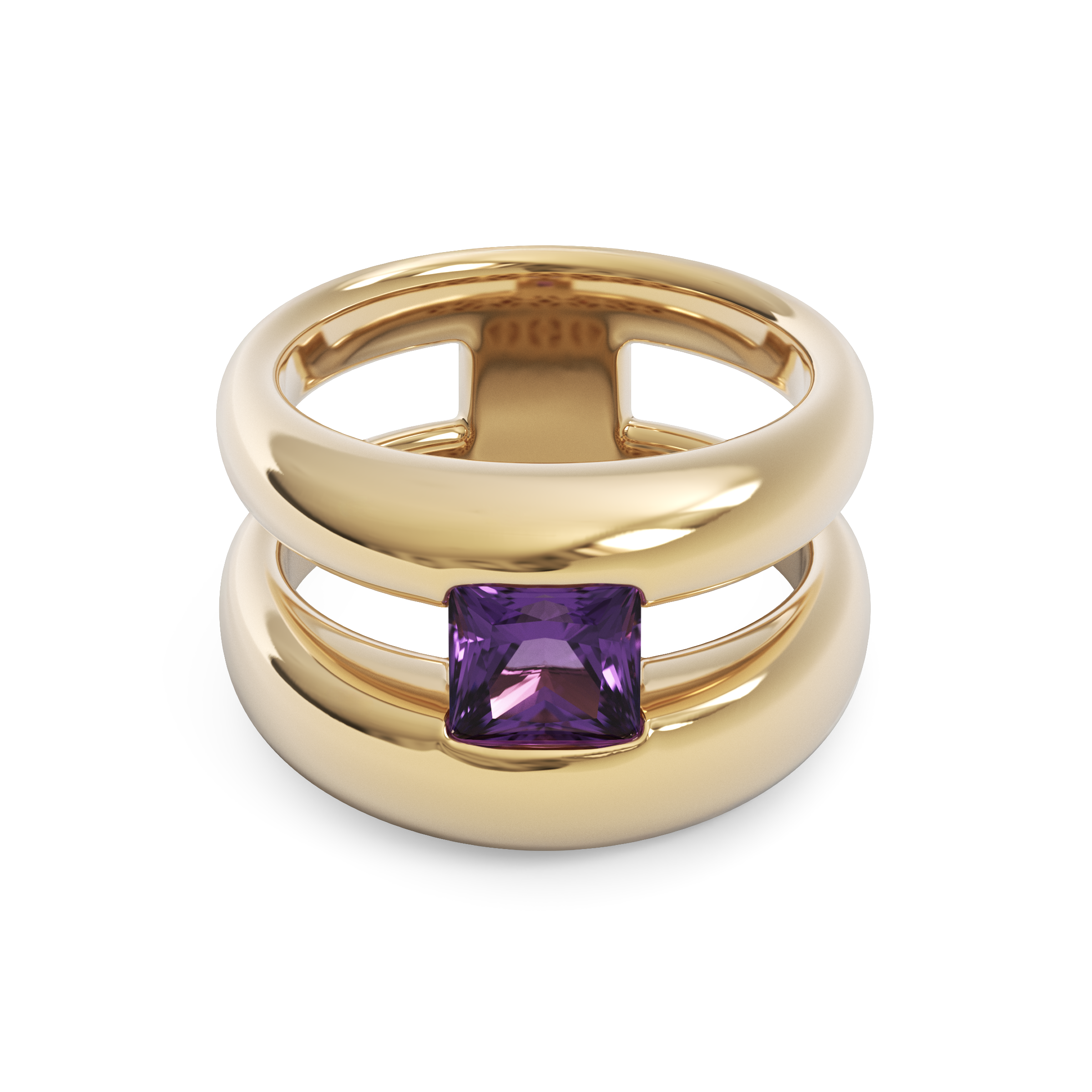 Bague empilable en améthyste | Or 14 carats