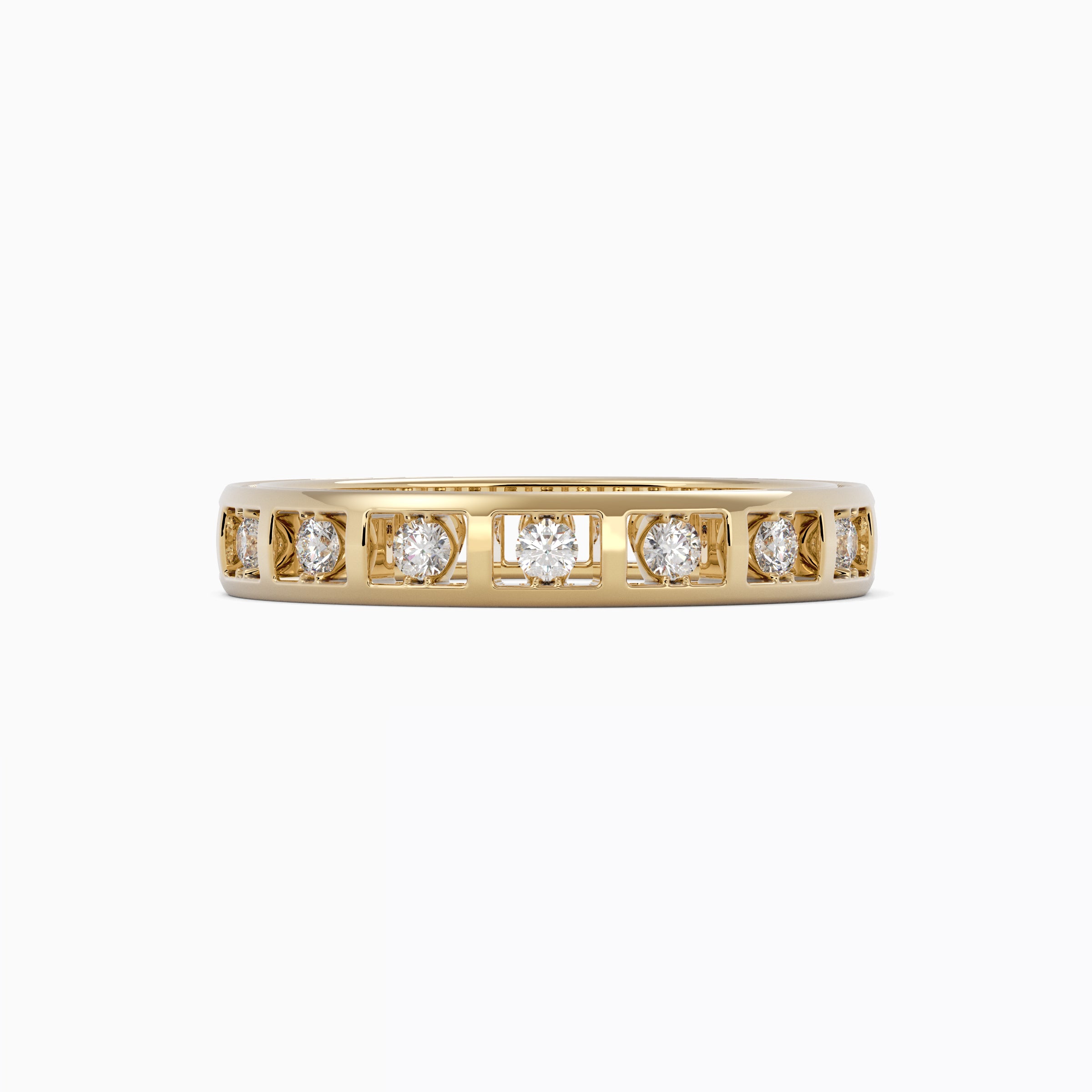 Bague sertie de diamants en canal | Or 18 carats