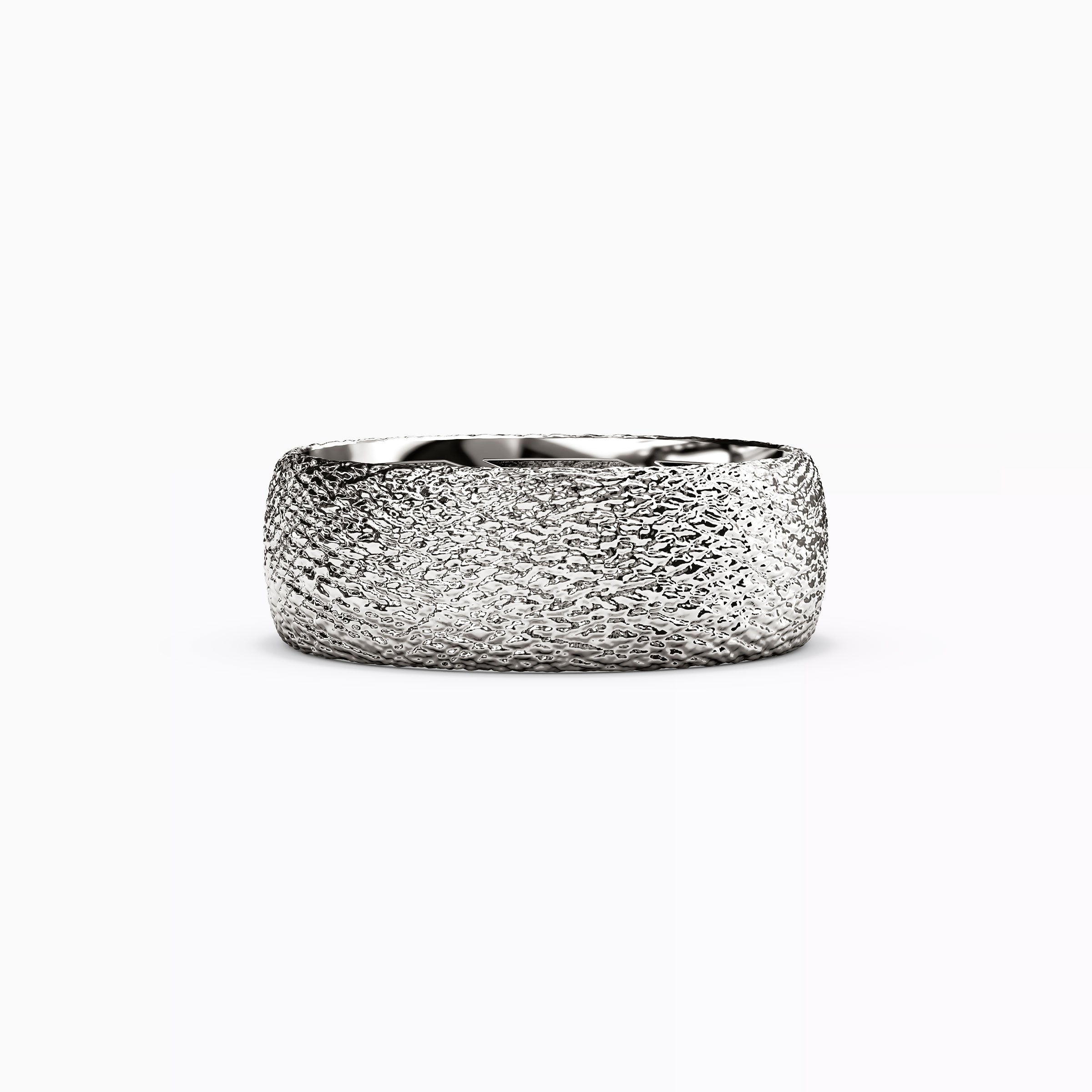 Alliance en or 18 carats à texture quadrillée