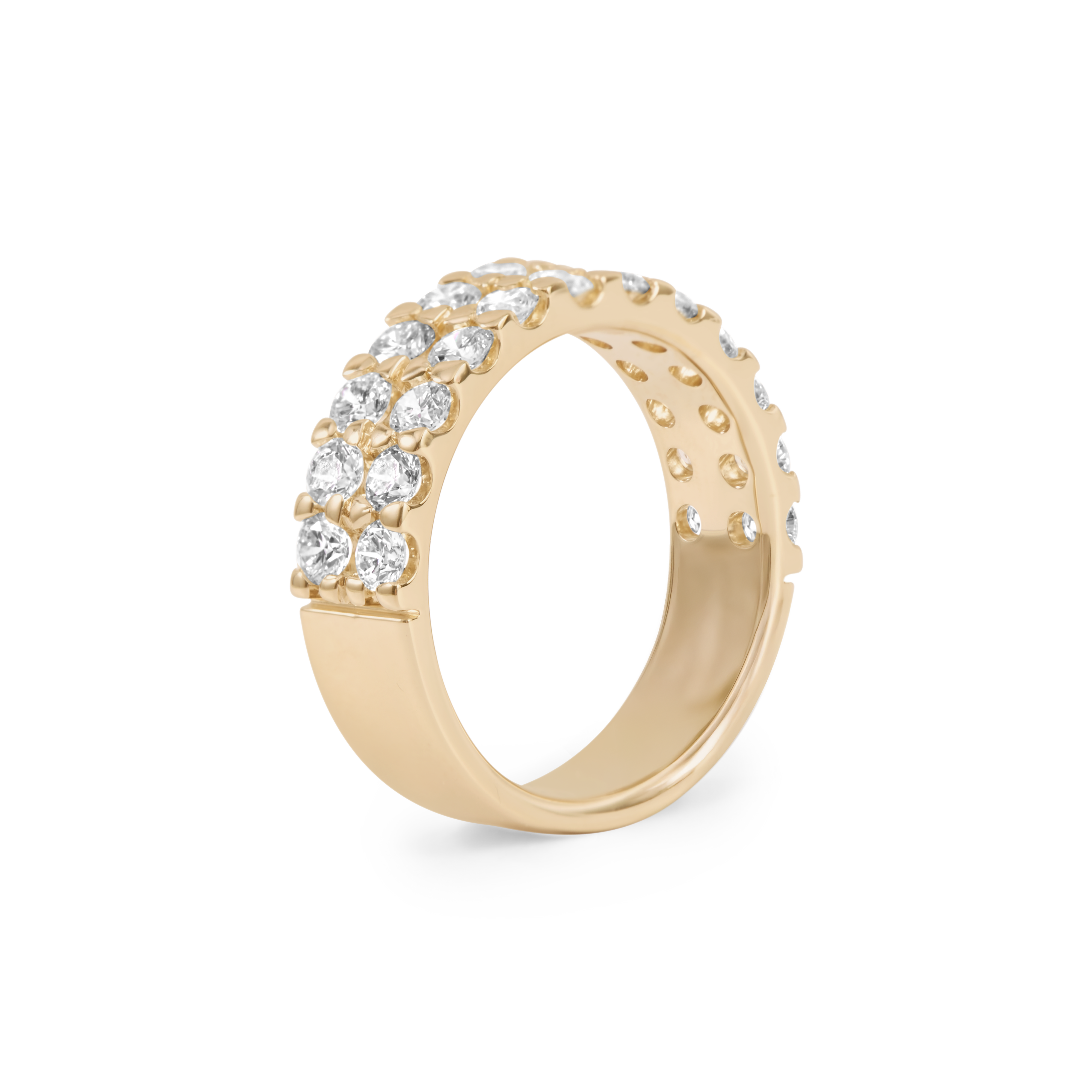 Diamond Double Row Wedding Band in 14K Gold