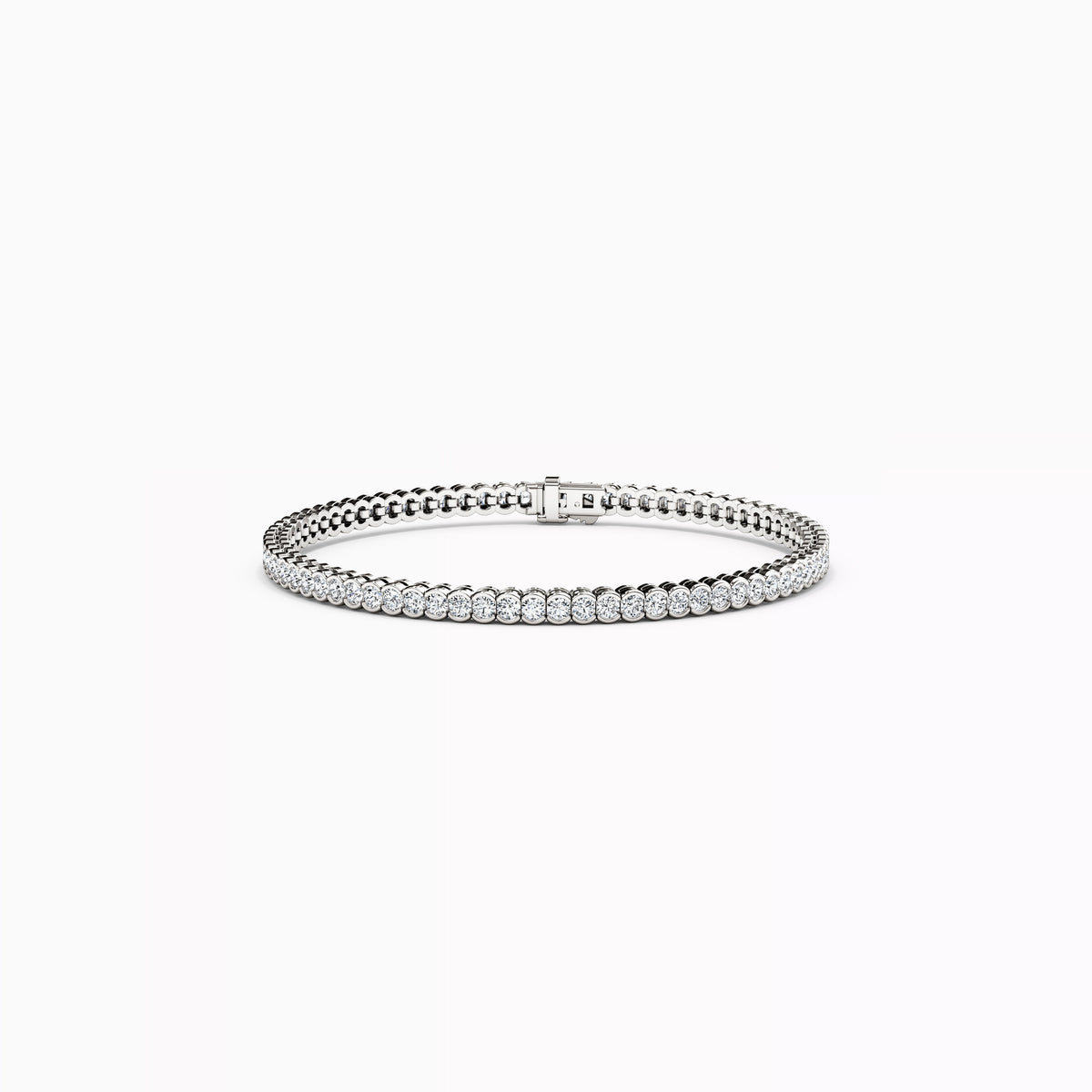 Bracelet de tennis en or 14 carats serti de diamants (3,33 carats au total).