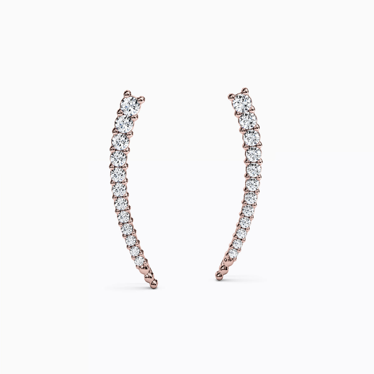 Boucles d'oreilles grimpantes incurvées en or 14 carats