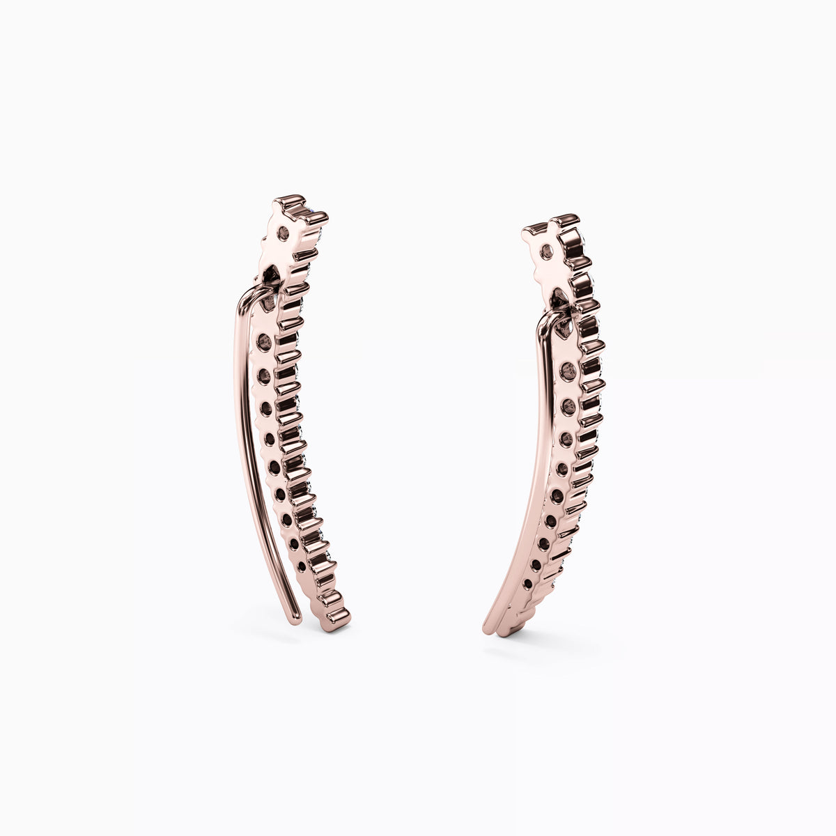Boucles d'oreilles grimpantes incurvées en or 14 carats