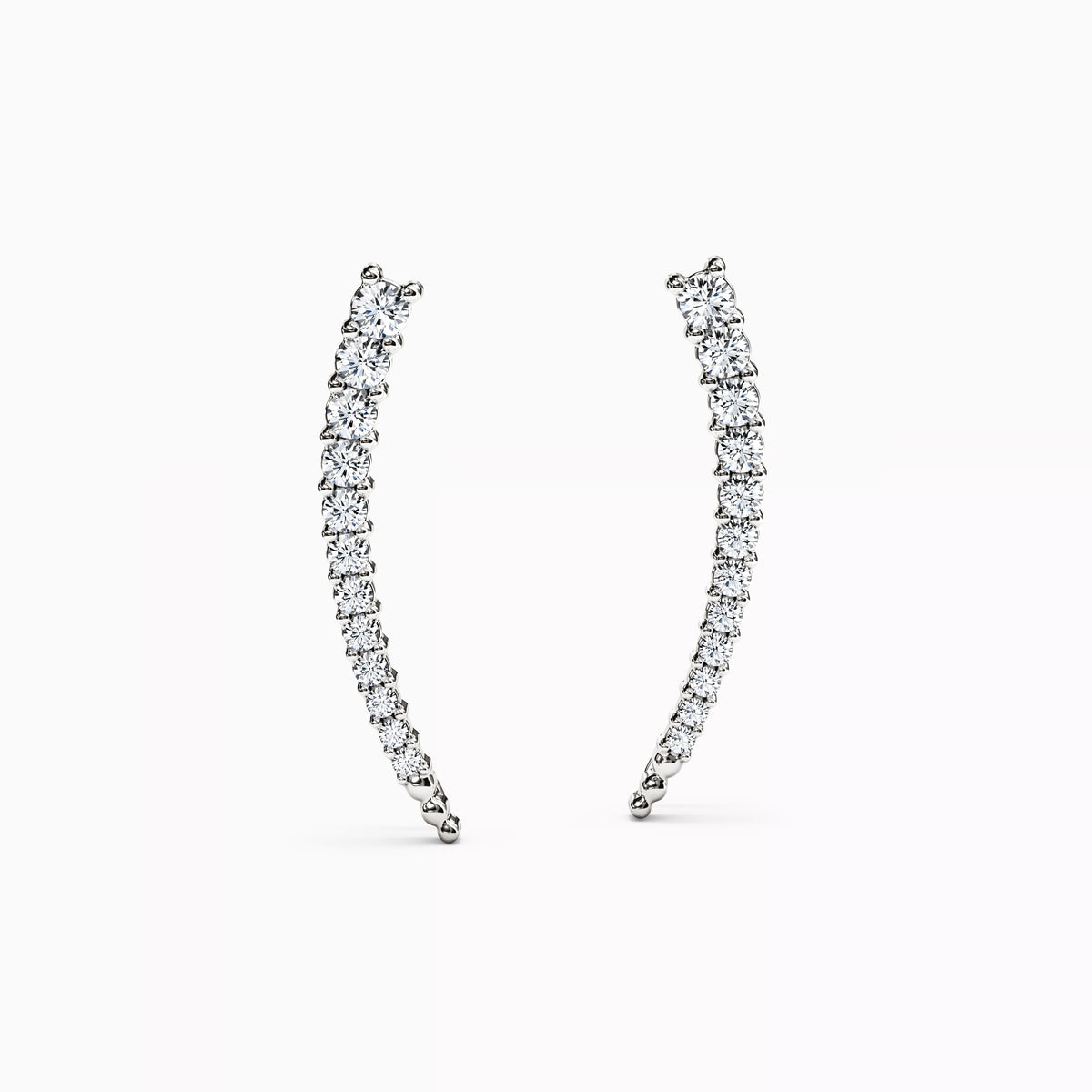 Boucles d'oreilles grimpantes incurvées en or 14 carats