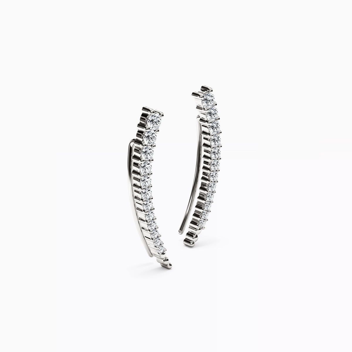 Boucles d'oreilles grimpantes incurvées en or 14 carats