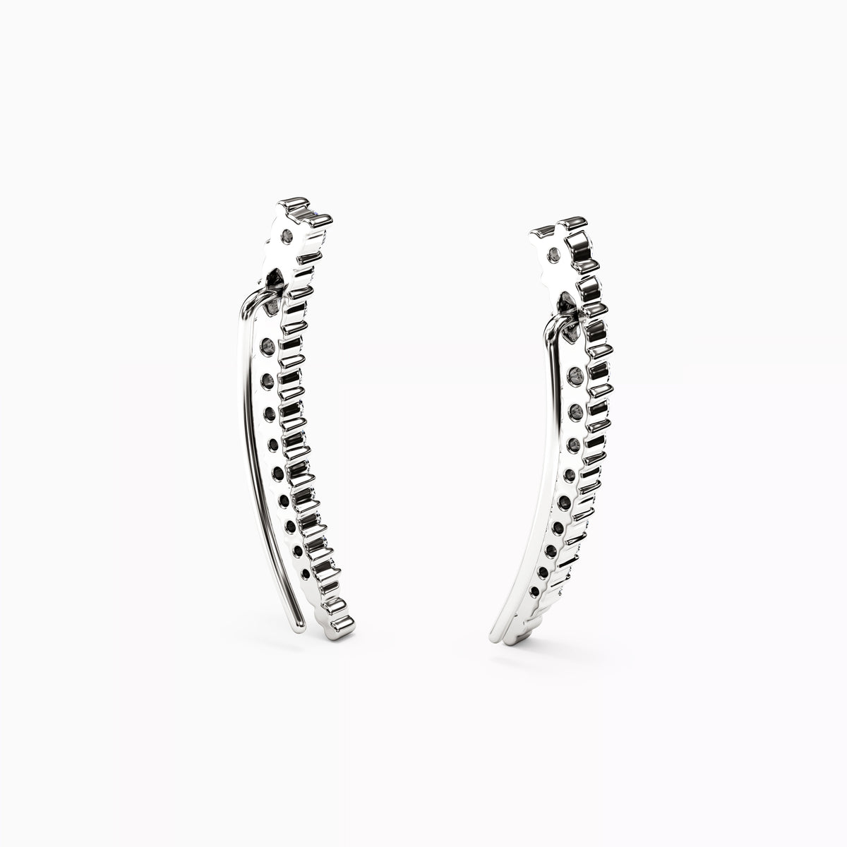 Boucles d'oreilles grimpantes incurvées en or 14 carats