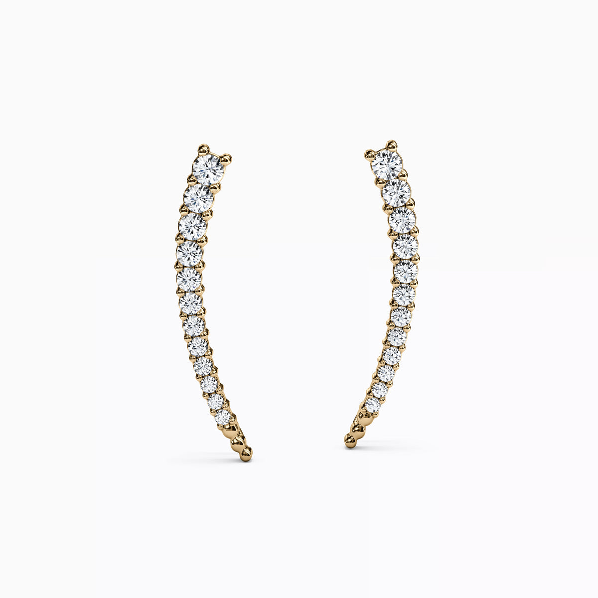 Boucles d'oreilles grimpantes incurvées en or 14 carats