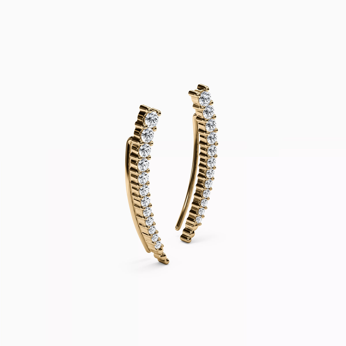 Boucles d'oreilles grimpantes incurvées en or 14 carats