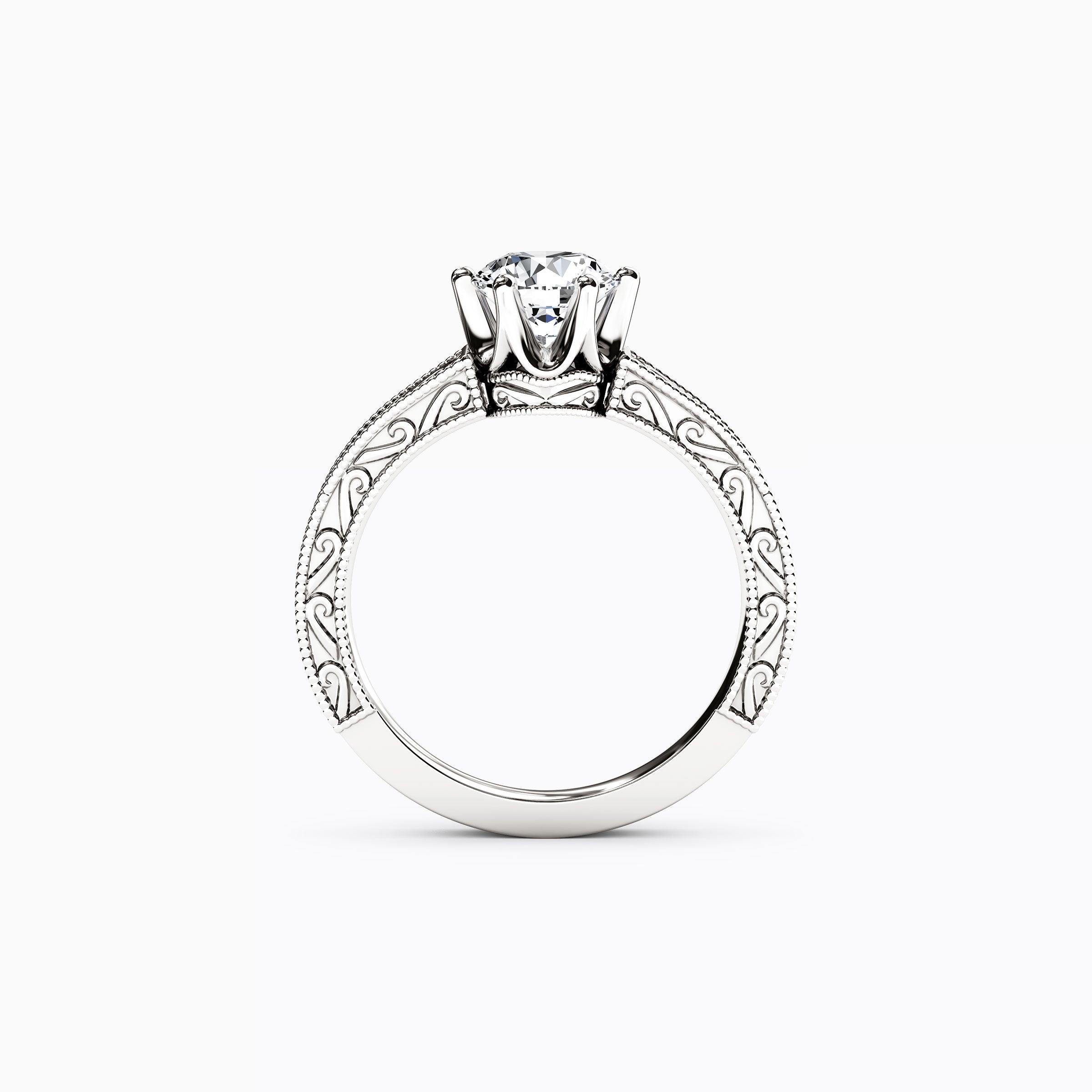 Bague de fiançailles Jubilee Paisley gravée en platine