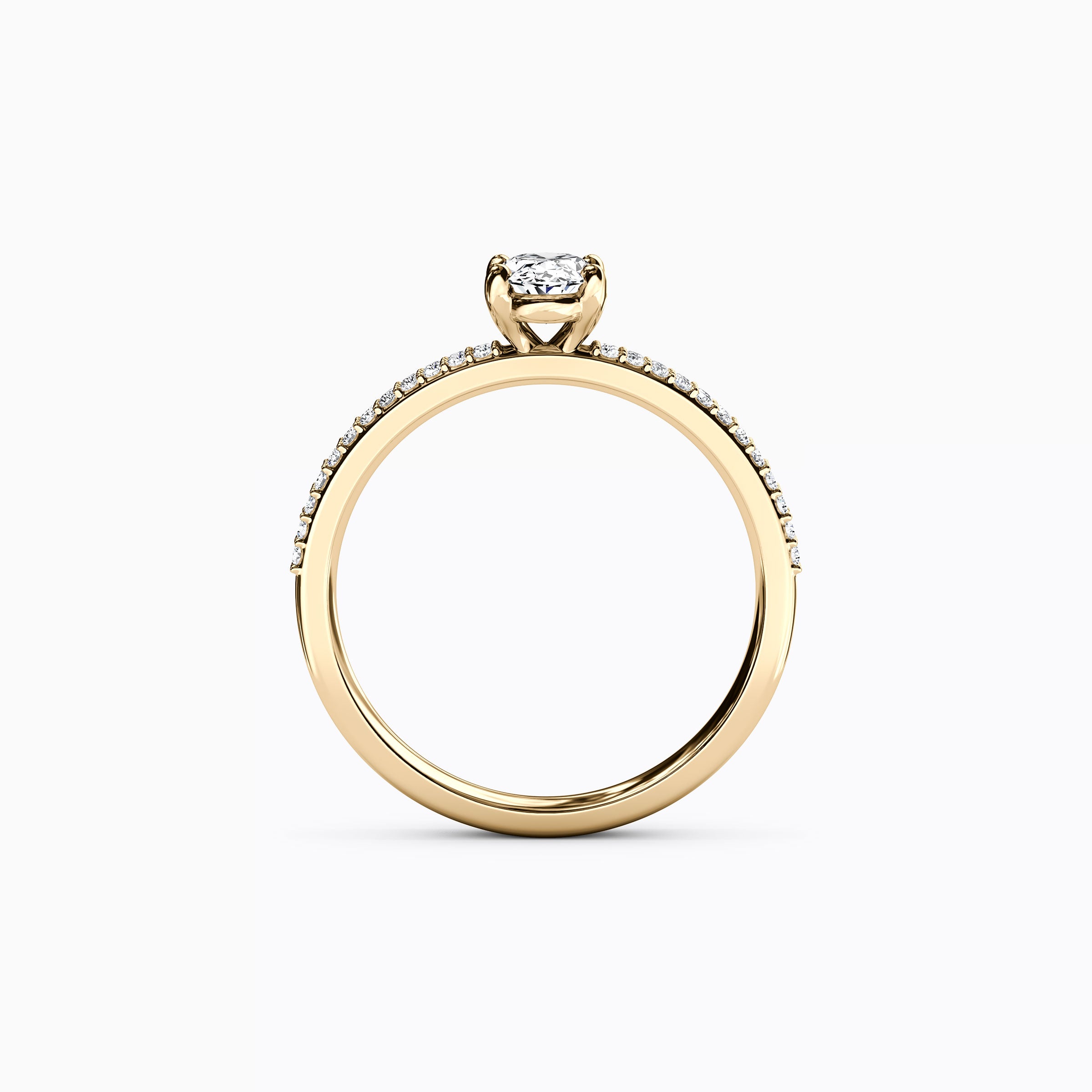Bague de fiançailles ovale à double rangée Midnight Sparkle en or 18 carats