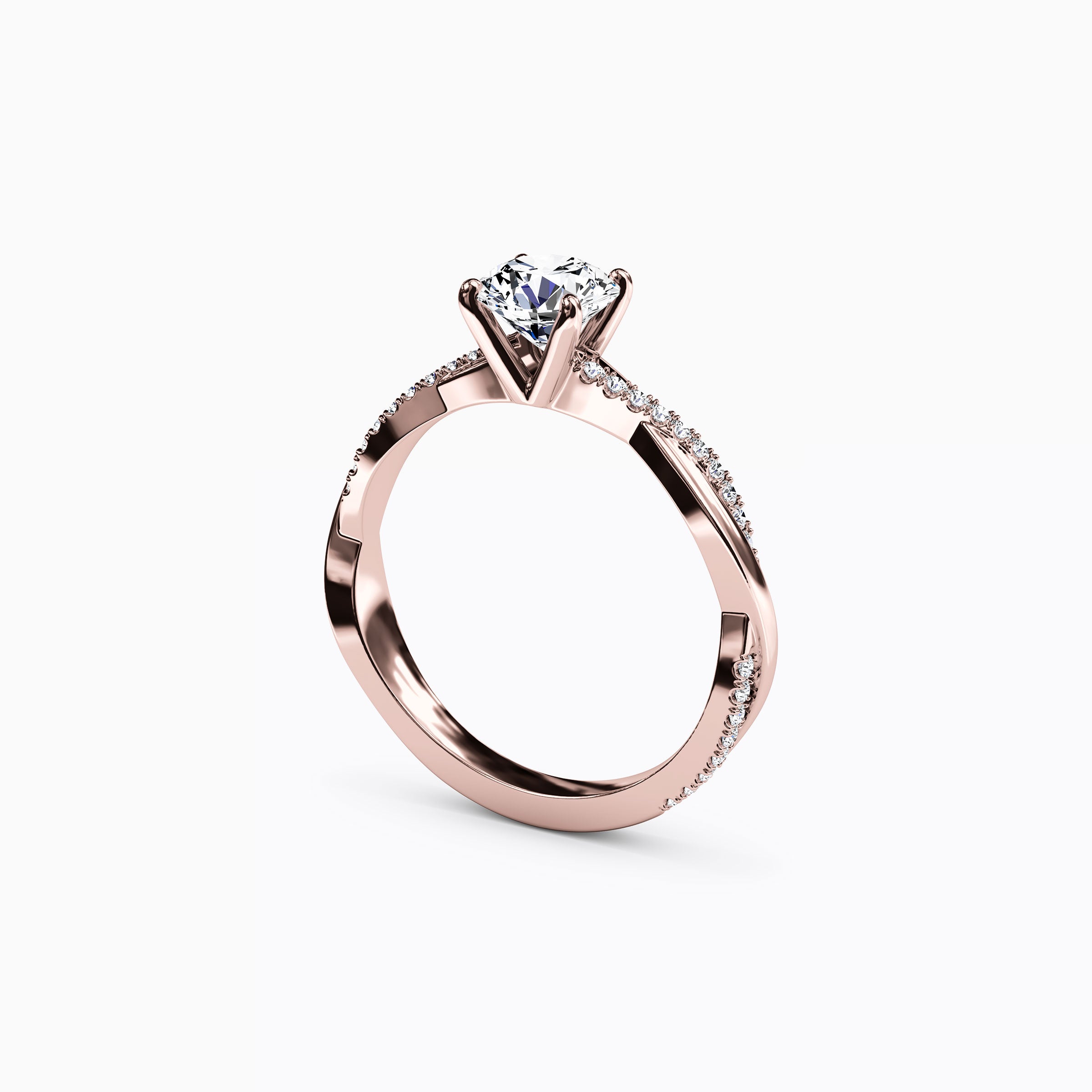 Bague de fiançailles sertie de griffes entrelacées Midnight Sparkle en or 18 carats