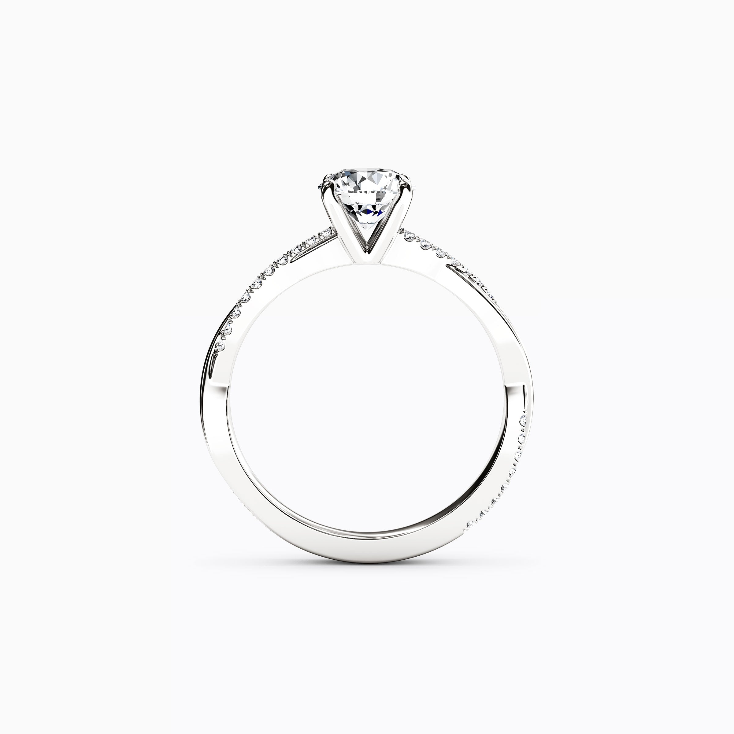 Bague de fiançailles sertie de griffes entrelacées Midnight Sparkle en or 18 carats