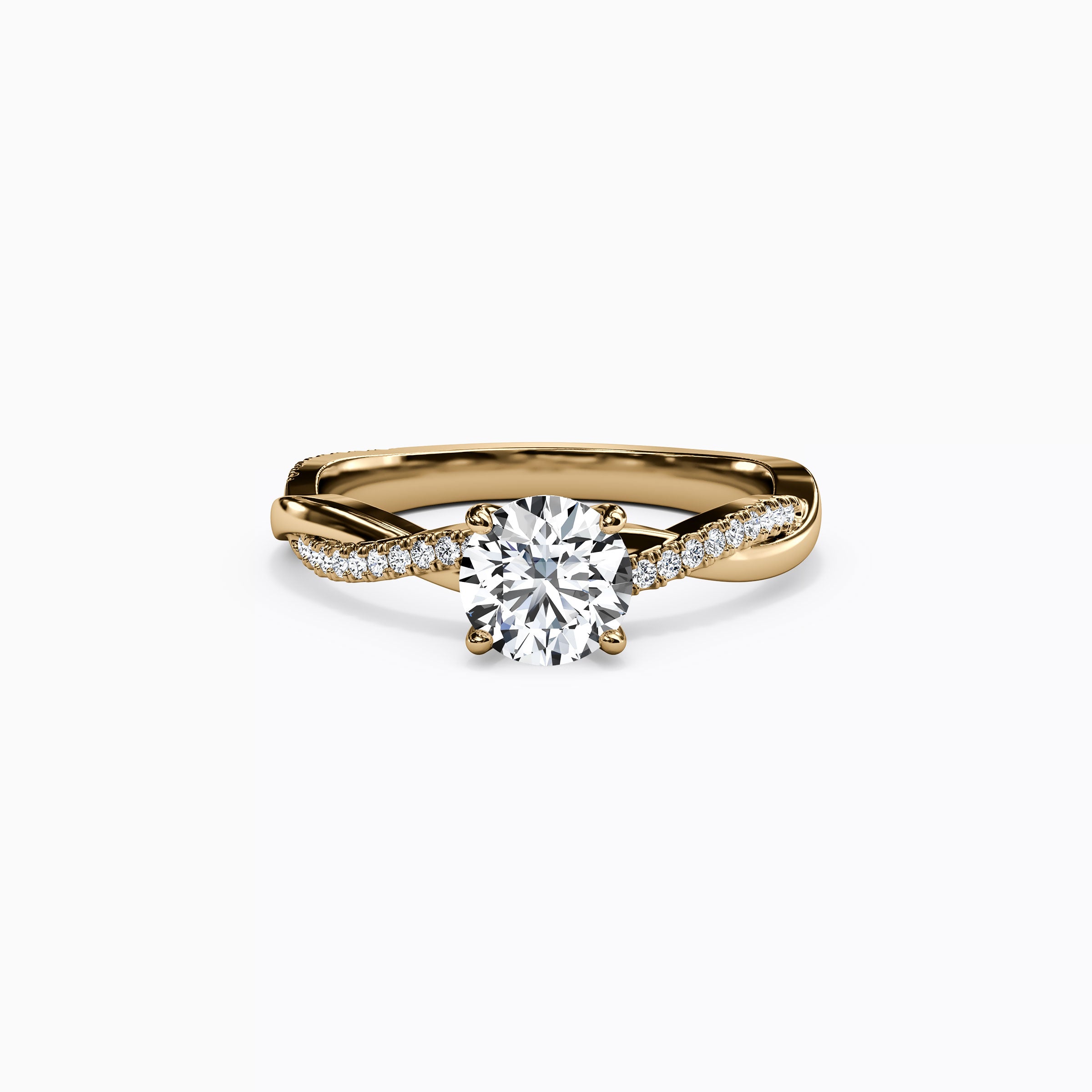 Bague de fiançailles sertie de griffes entrelacées Midnight Sparkle en or 18 carats