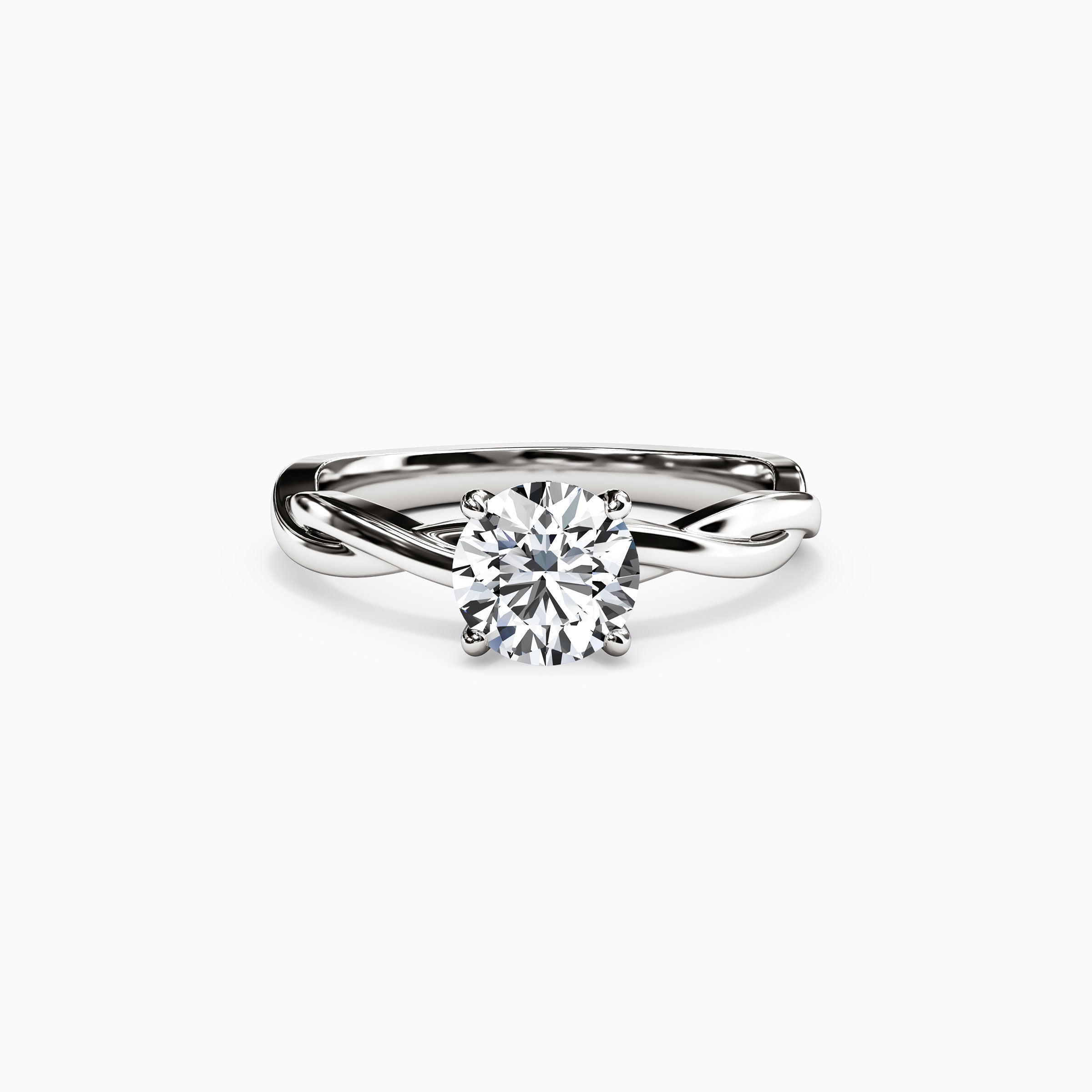 Solitaire Intertwined Engagement Ring in Platinum