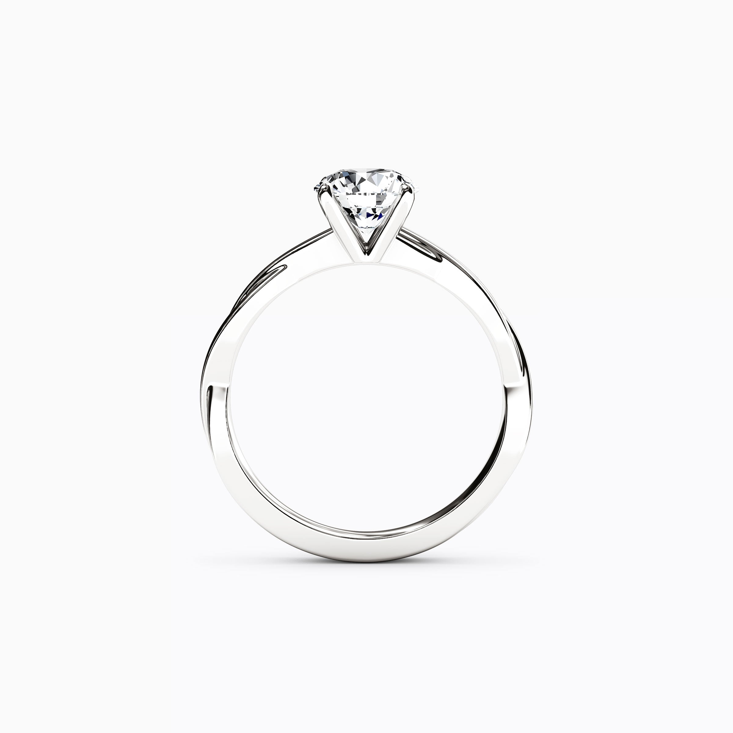 Solitaire Intertwined Engagement Ring in Platinum