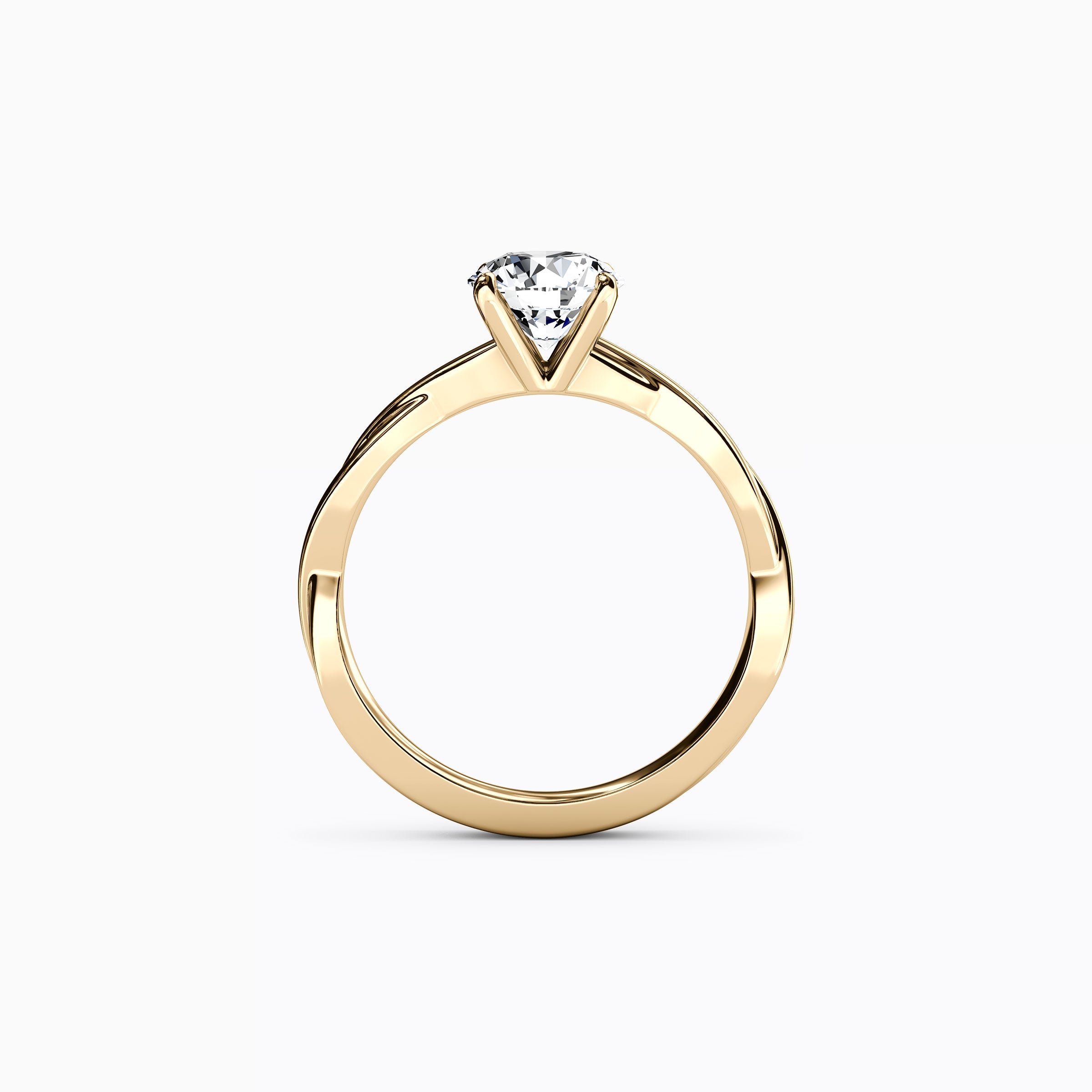 Bague de fiançailles solitaire entrelacée en or 18 carats
