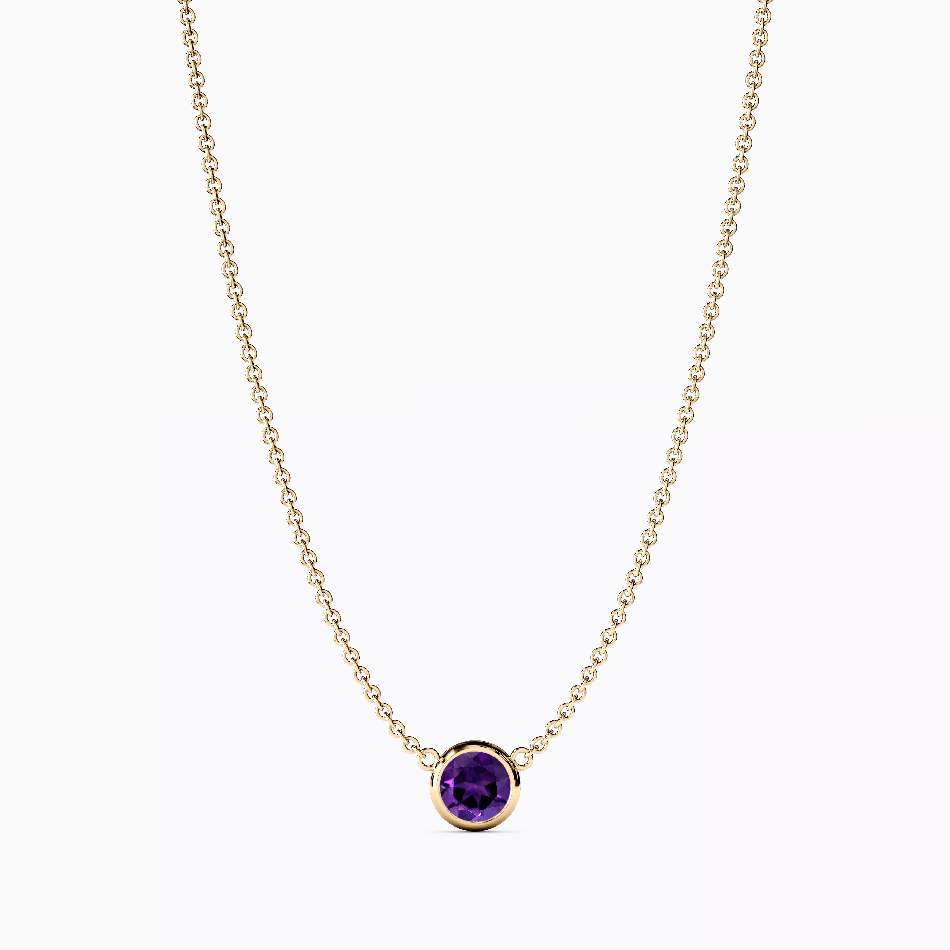 Collier serti d'améthyste | Or 14 carats