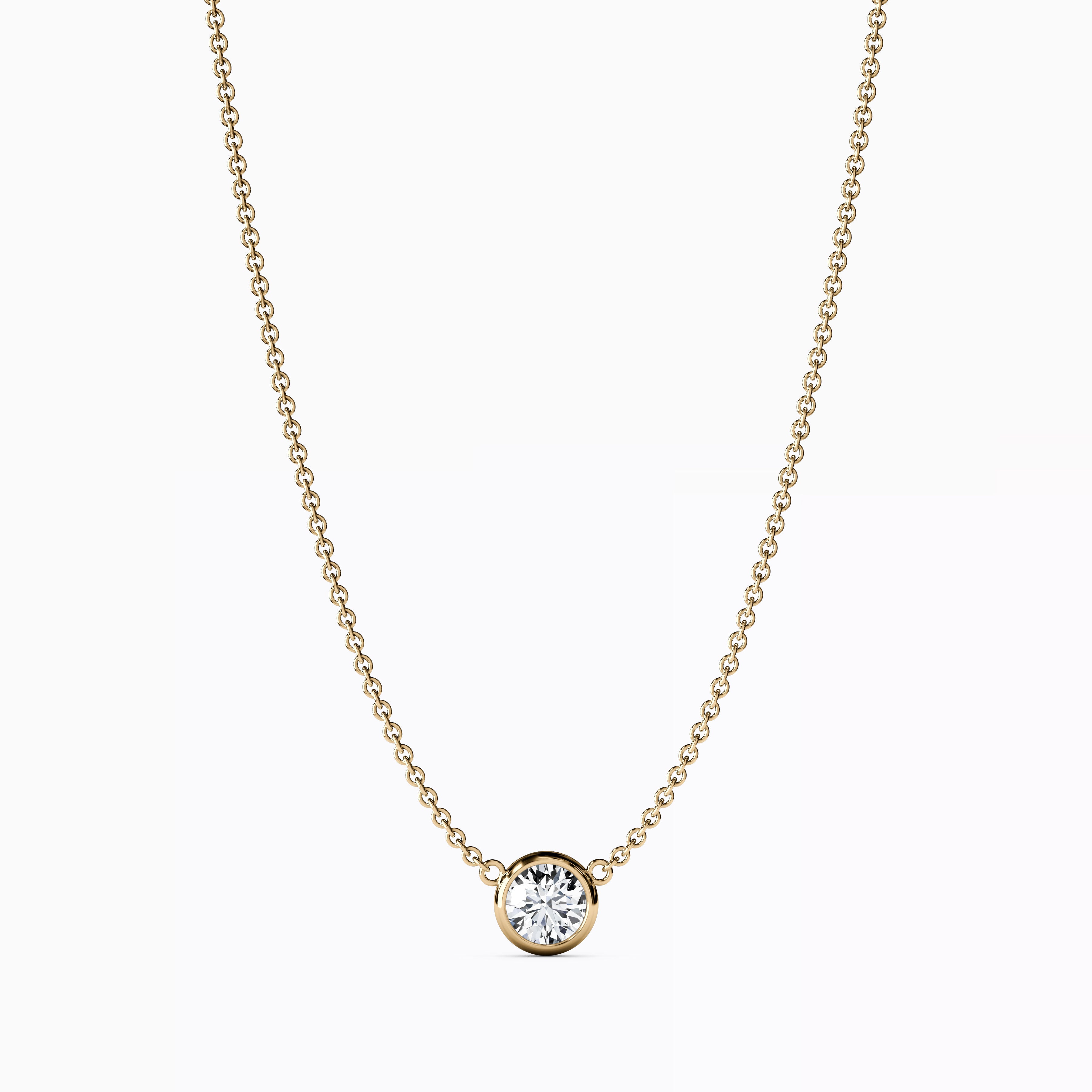 Collier serti d'un diamant de 0,10 carat | Or 14 carats