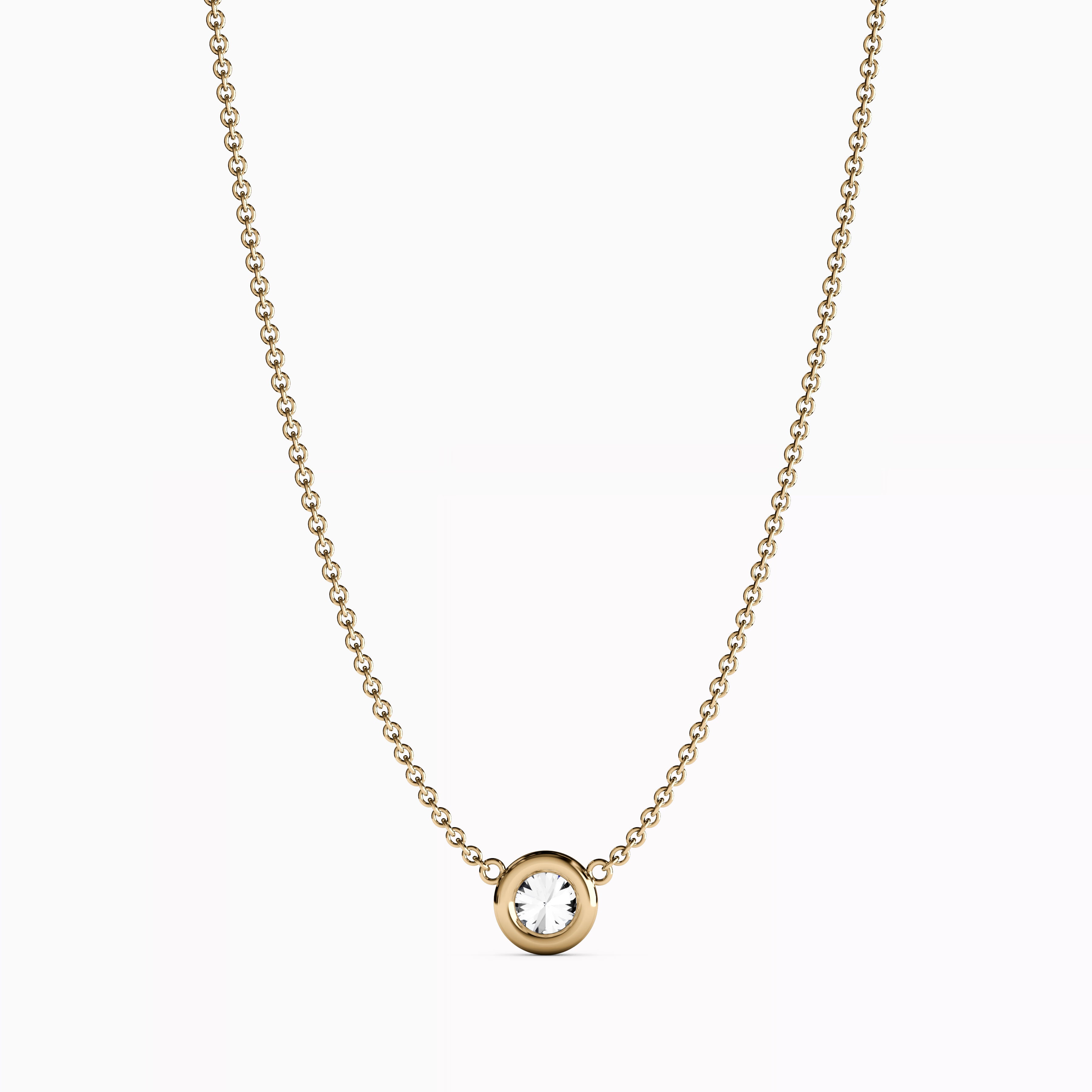 Collier serti d'un diamant de 0,10 carat | Or 14 carats