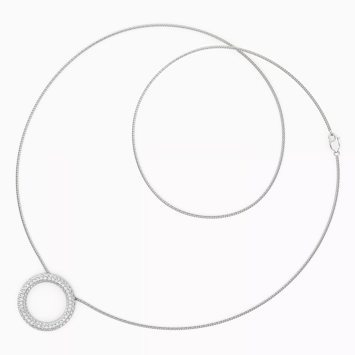 Collier cercle à rangée de diamants en or 14 carats