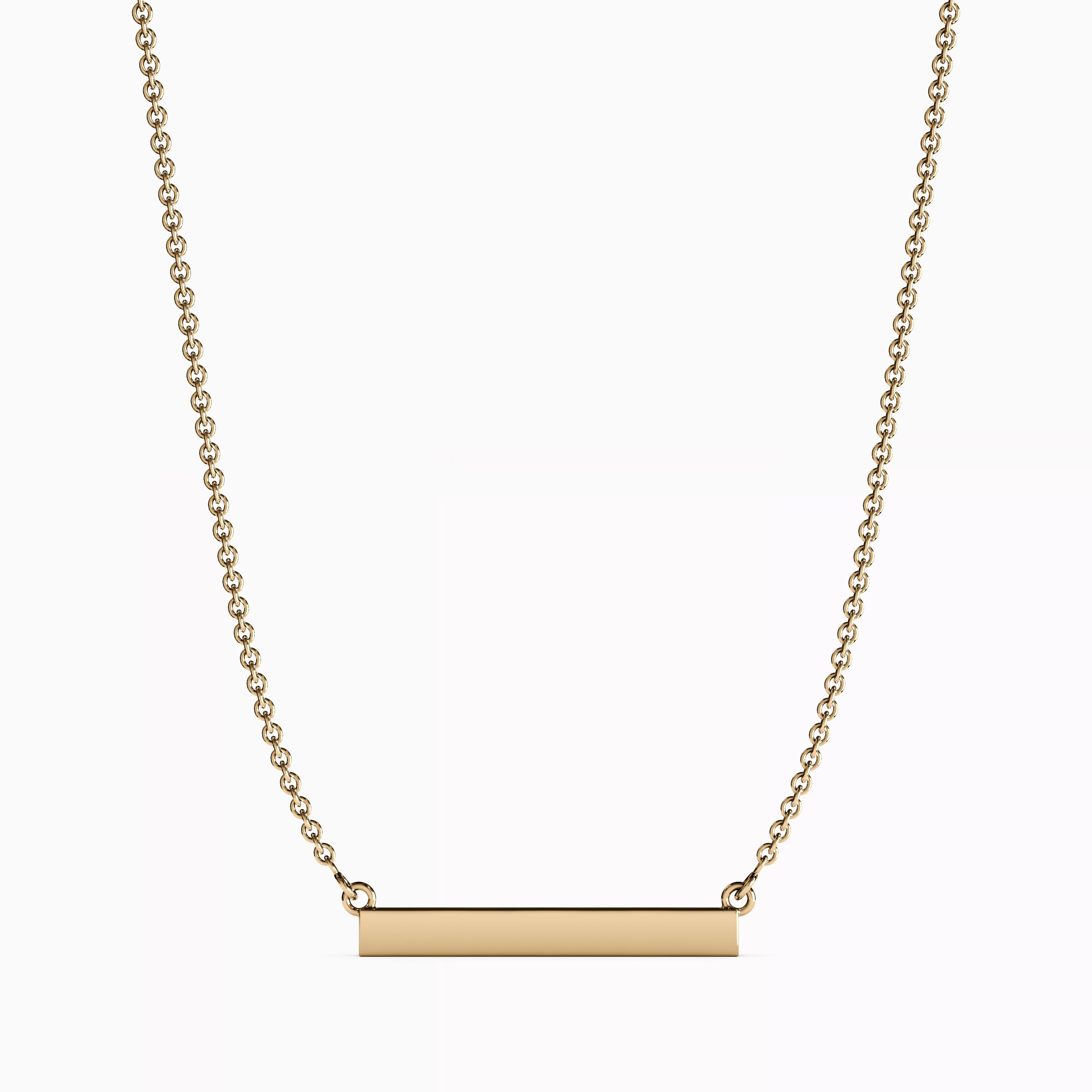 Diamond Bar Necklace | 14K Gold
