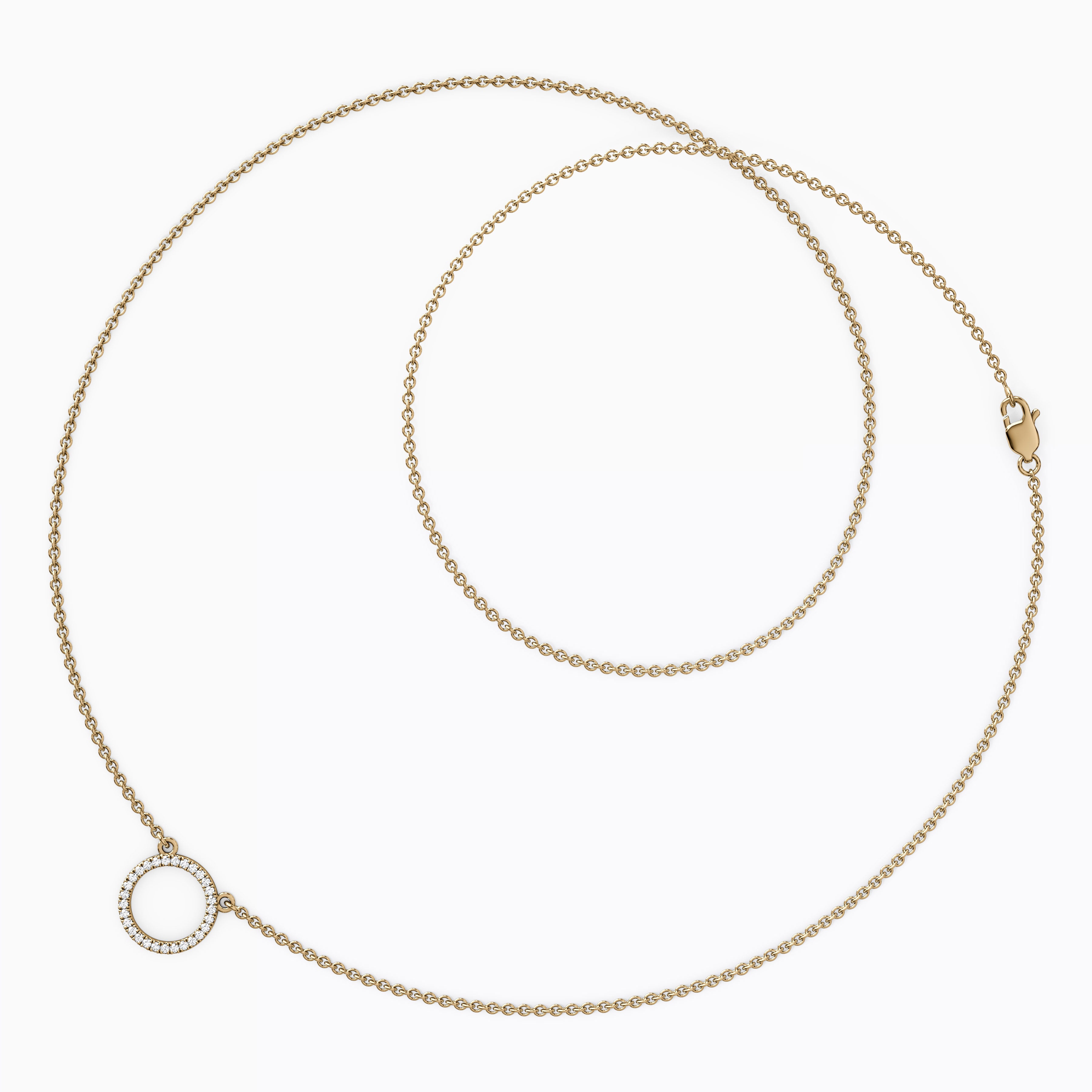 Collier cercle creux en diamant | Or 14 carats