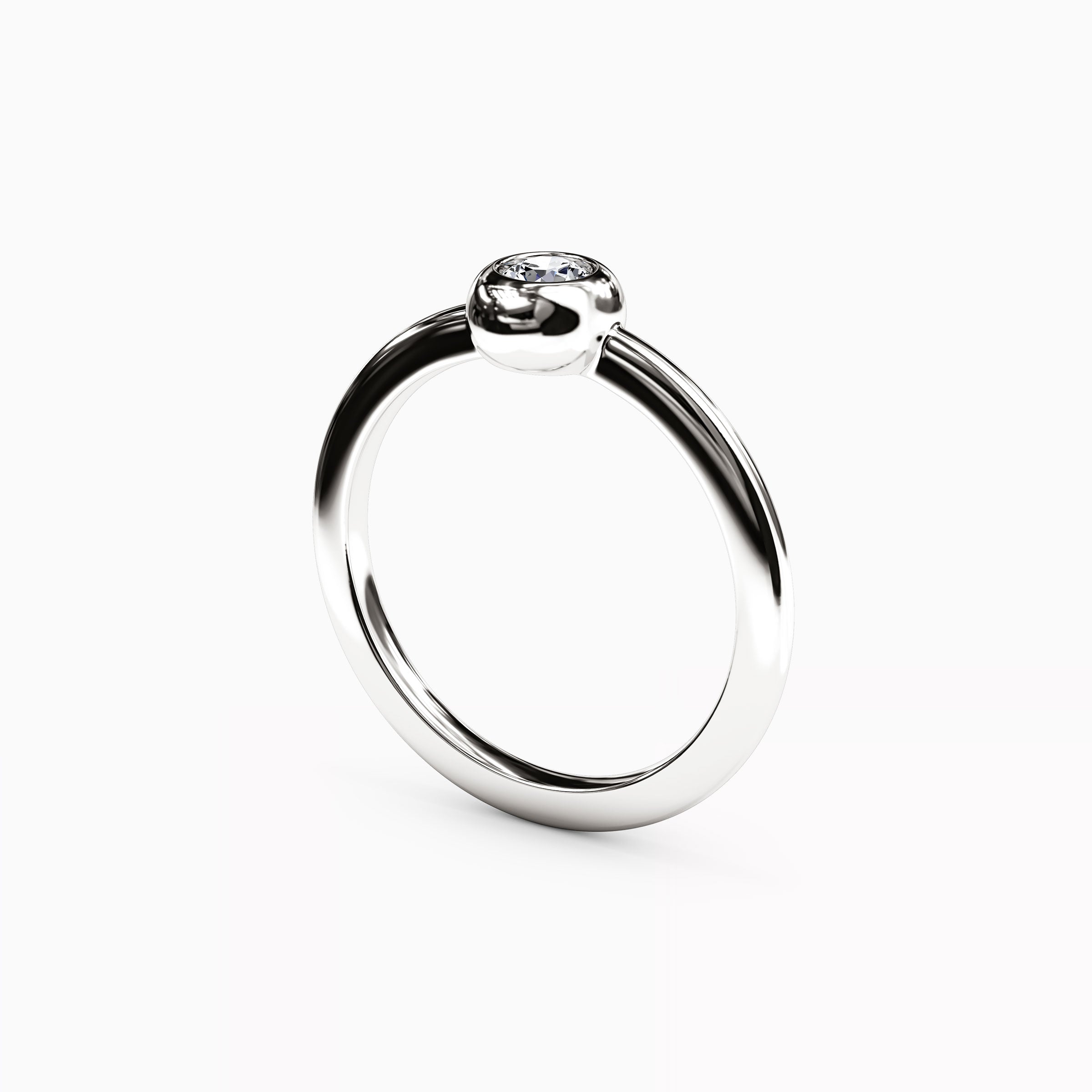 Single Diamond Bezel Ring | 14K Gold