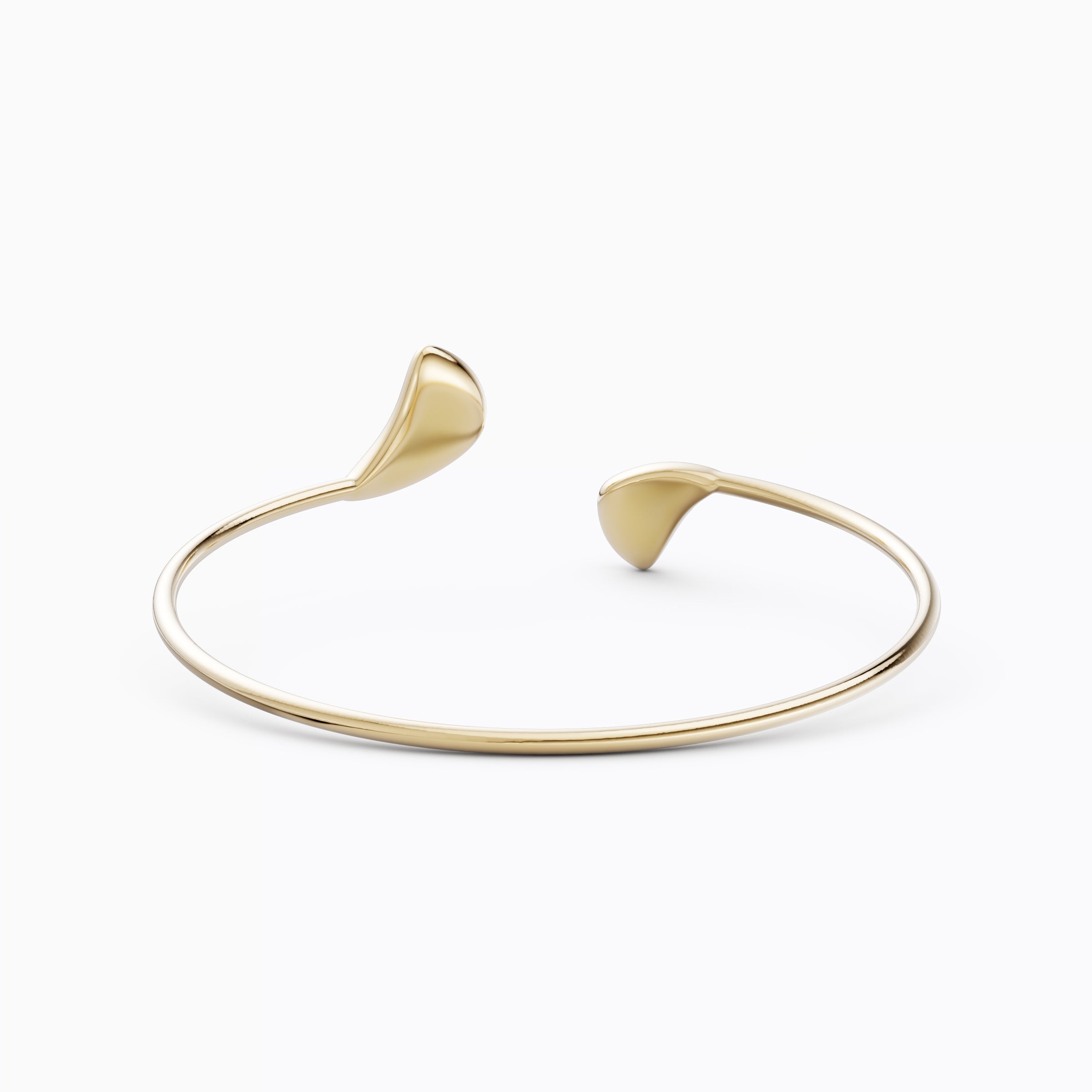 Bracelet manchette souple en forme de croissant en or 18 carats et platine avec diamants