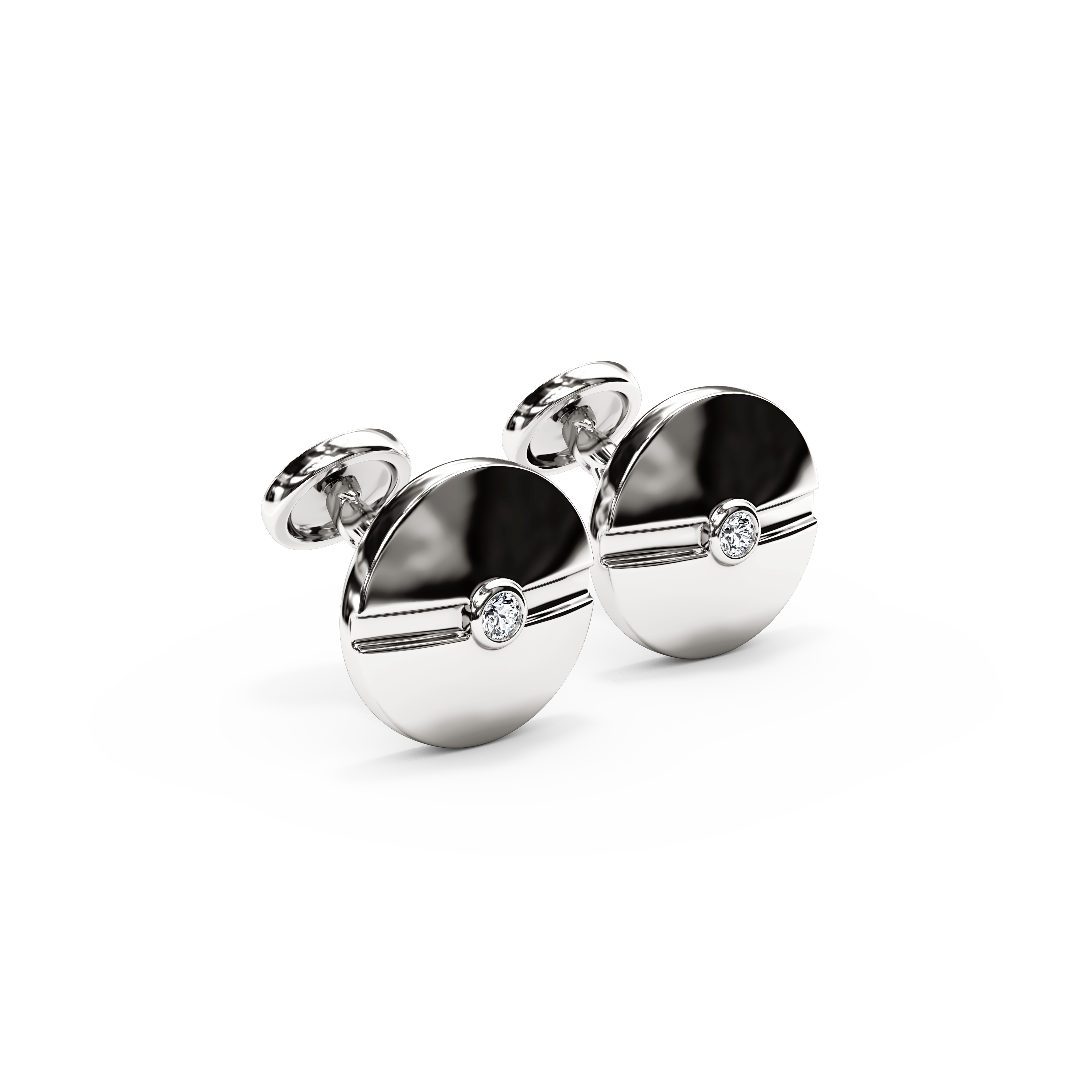 Boutons de manchette à diamants | Platine