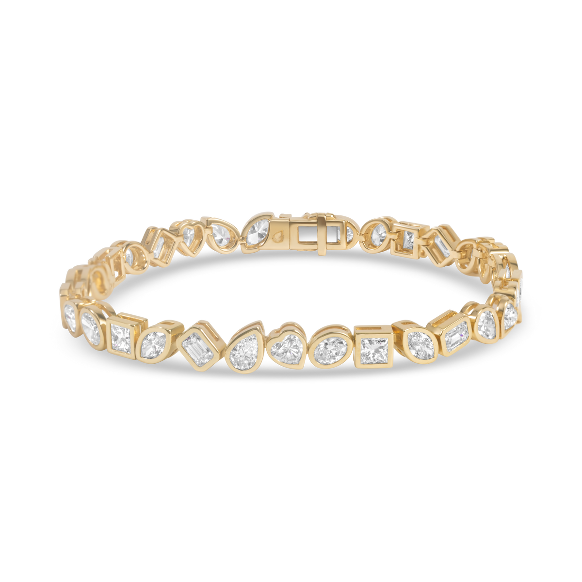 Multi-Shape Diamond Tennis Bracelet | 18K Gold & Diamonds