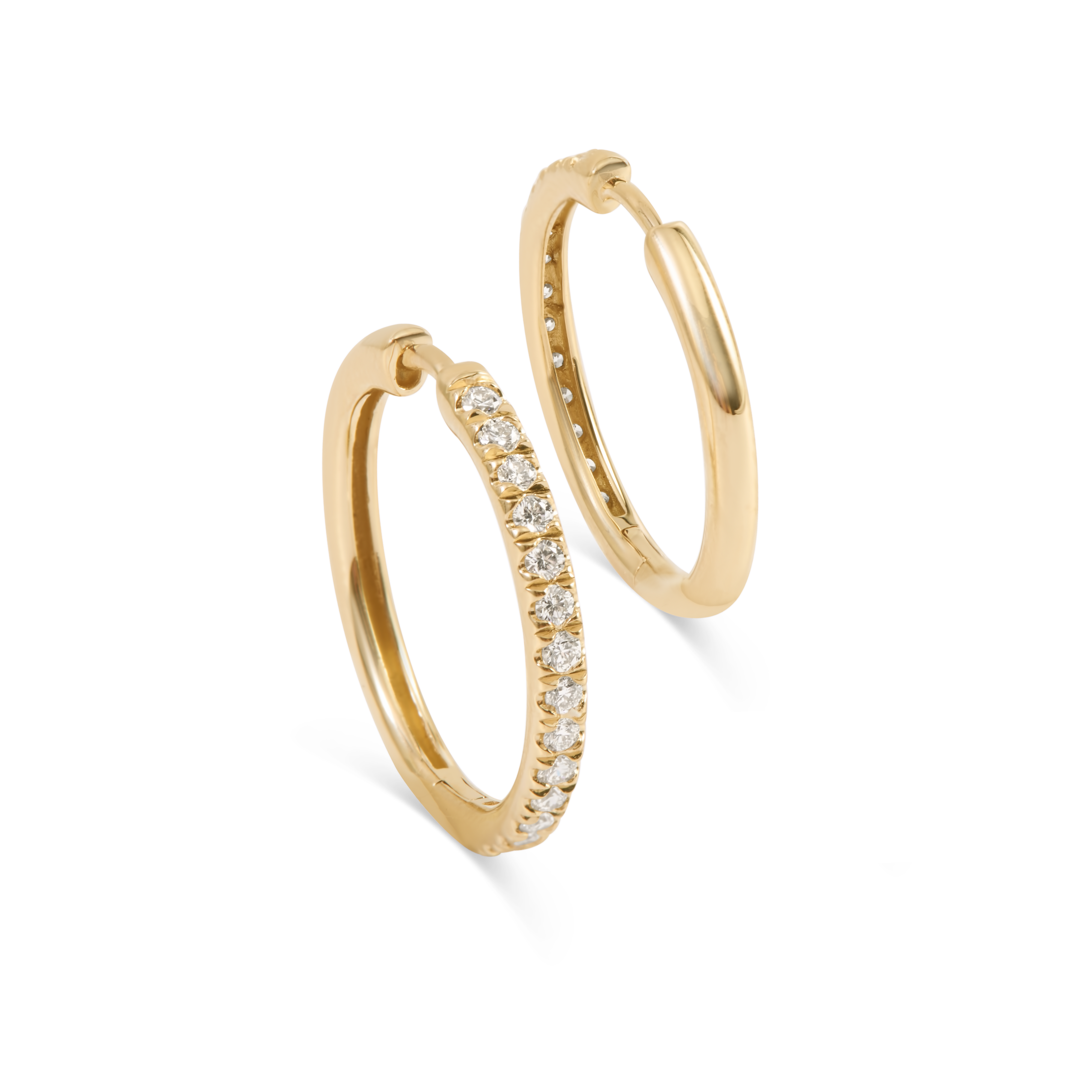 Diamond Half-Eternity Hoop Earrings